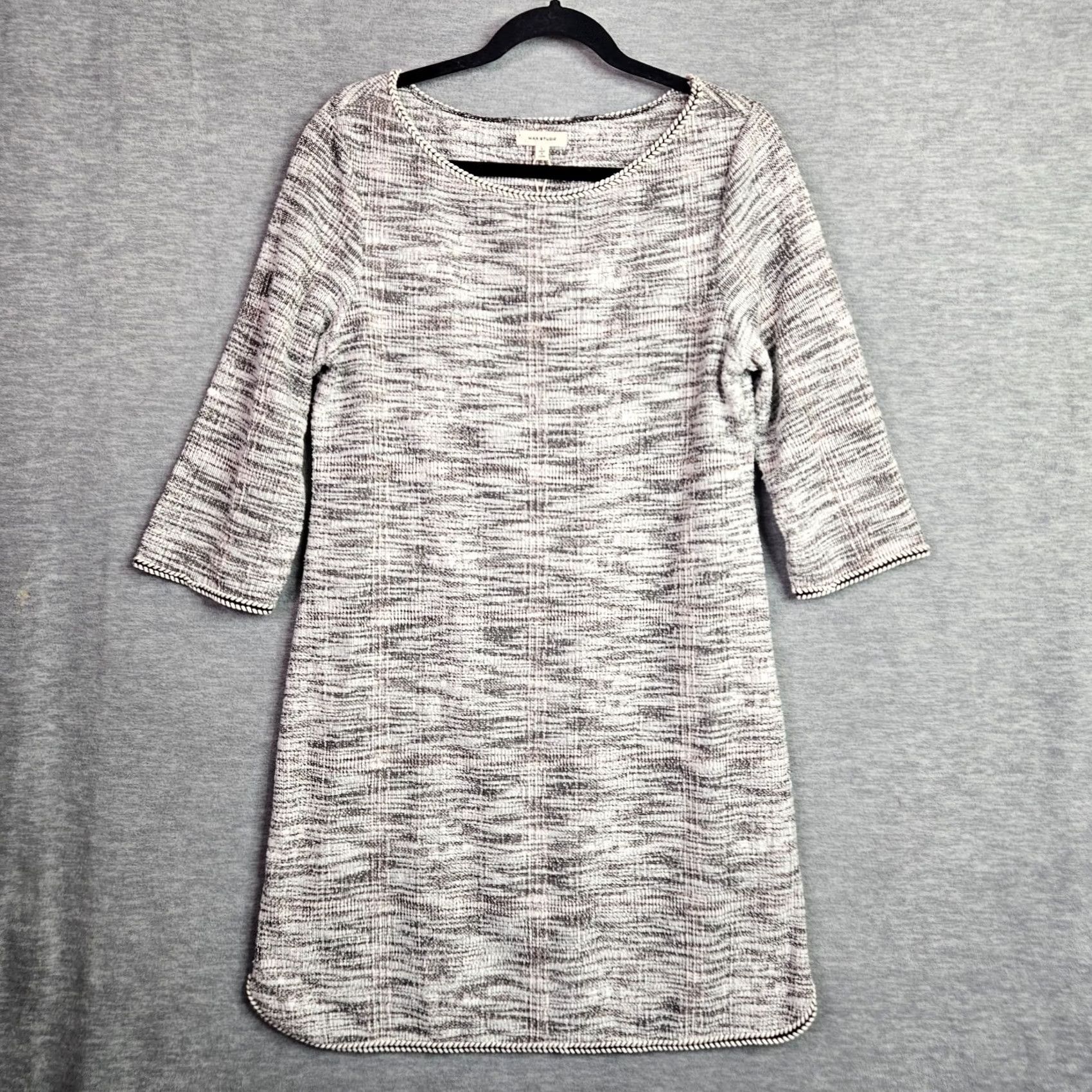 Vintage Max Studio Women’s Shift Dress Size L Black White Textured NWT Size L / US 10 / IT 46 - 2 Thumbnail