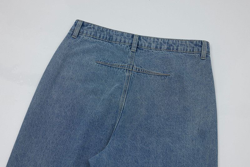Jean American high street washed loose straight leg men's jeans Size US 32 / EU 48 - 4 Thumbnail
