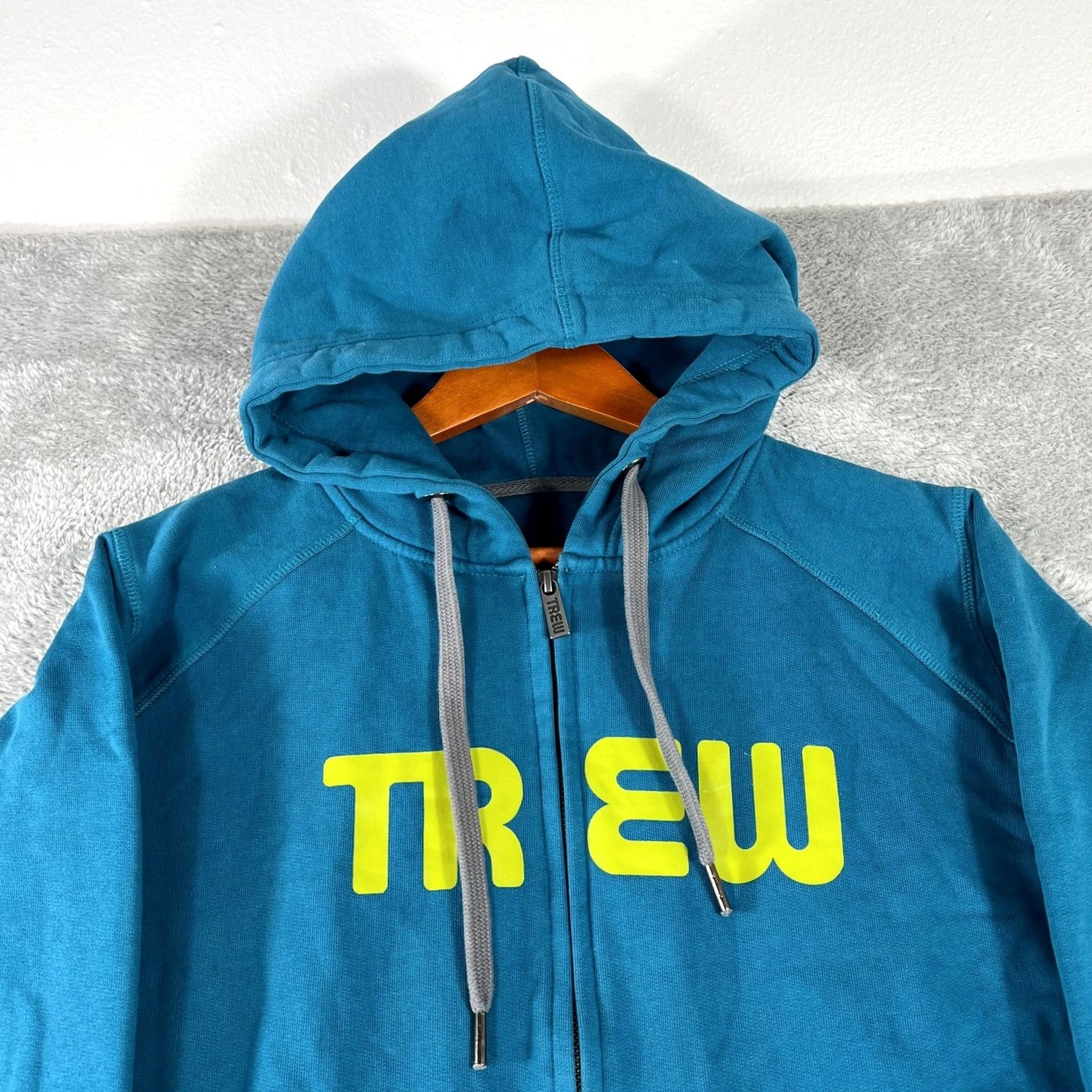 Vintage Trew Gear Hoodie Women M Blue Heavyweight Cotton Full Zip Workwear Logo Sweatshirt Hoodie Size M / US 6-8 / IT 42-44 - 4 Thumbnail