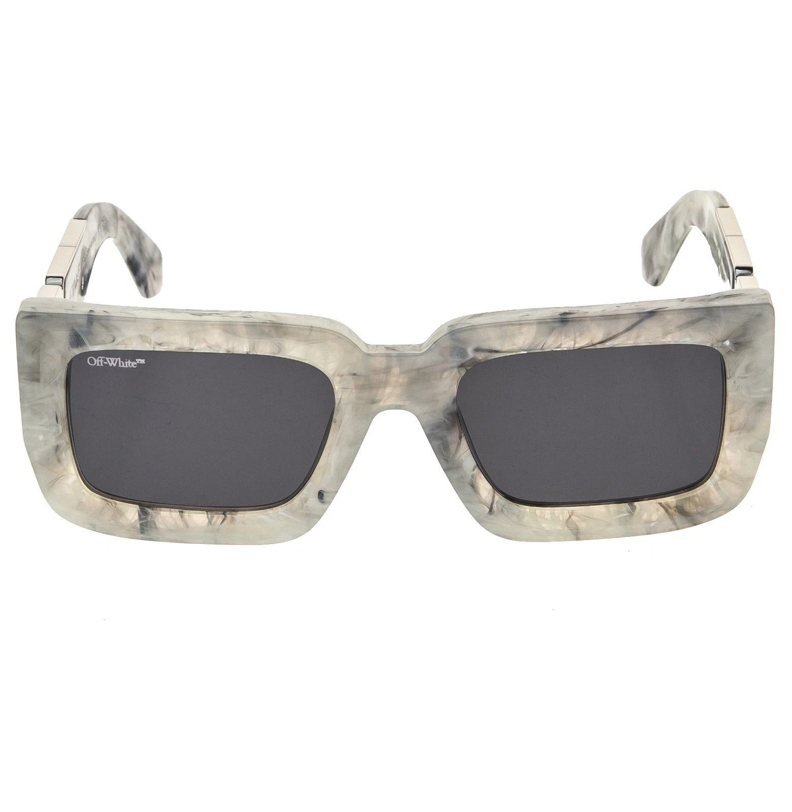 Off-White OFF-WHITE 073 OERI073 Gray Marble BOSTON Logo Sunglasses Size ONE SIZE - 5 Thumbnail