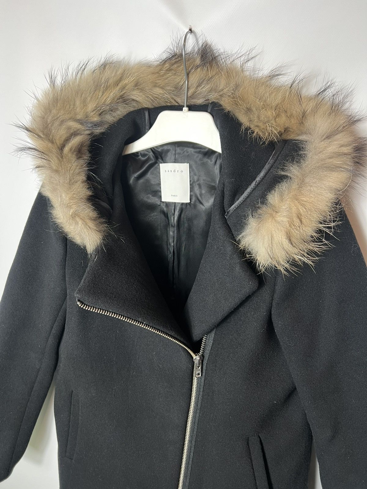 Sandro Luxury designer Sandro Faux Fur Woole Coat Size Fr 38 Size S / US 4 / IT 40 - 2 Thumbnail
