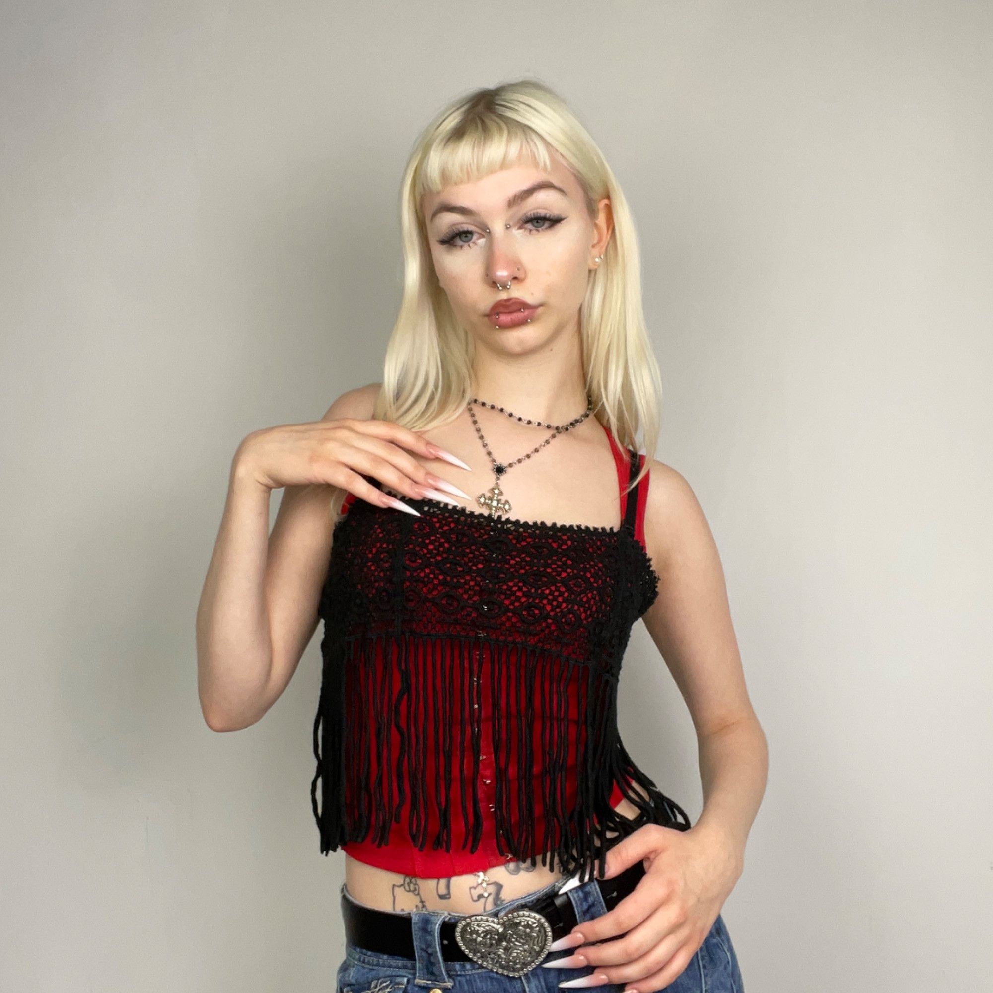 Other M - Y2K Black Crochet Top Size M / US 6-8 / IT 42-44 - 1 Thumbnail