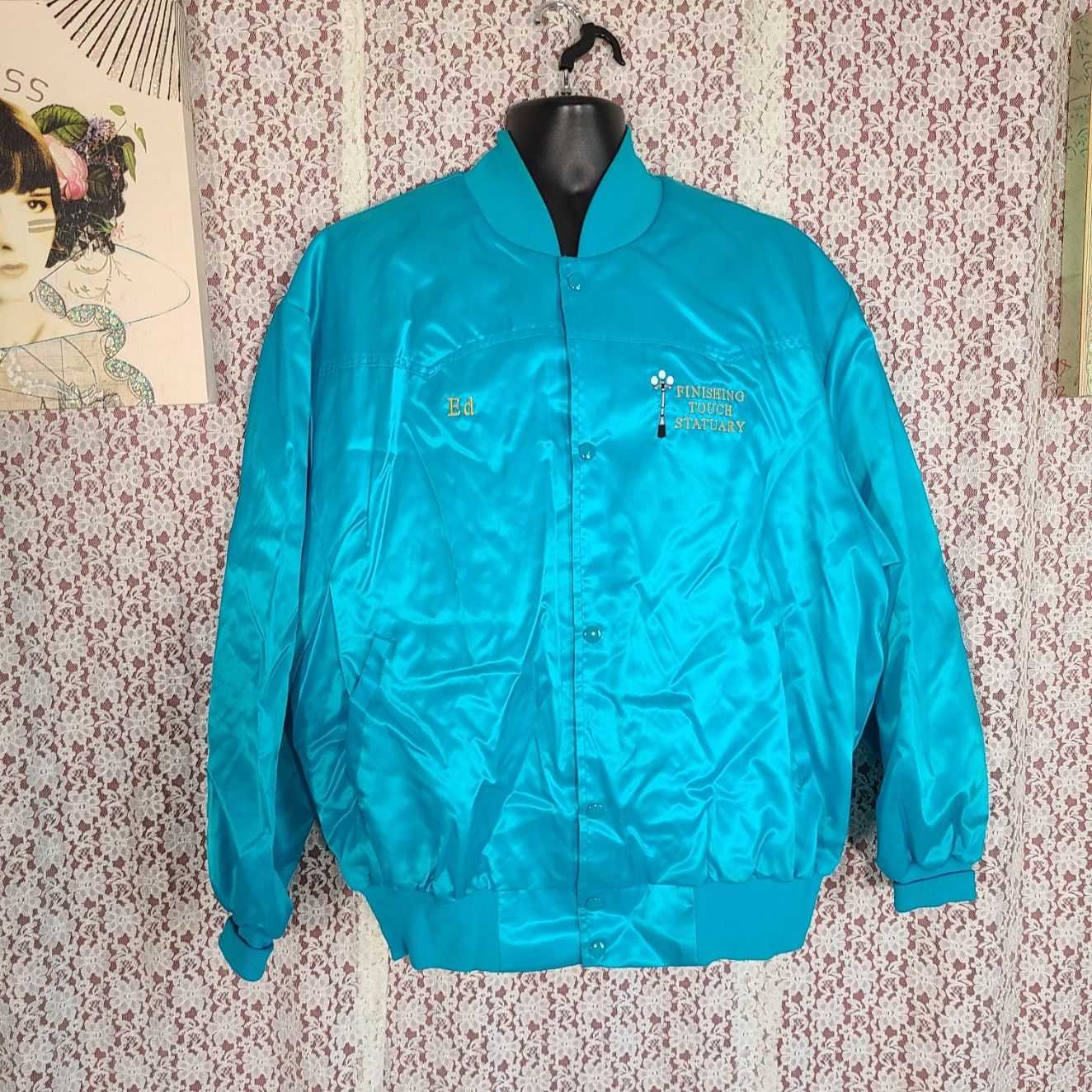 Vintage Vintage 80s West Ark blue satin embroidered windbreaker 2xl Size US XXL / EU 58 / 5 - 1 Thumbnail