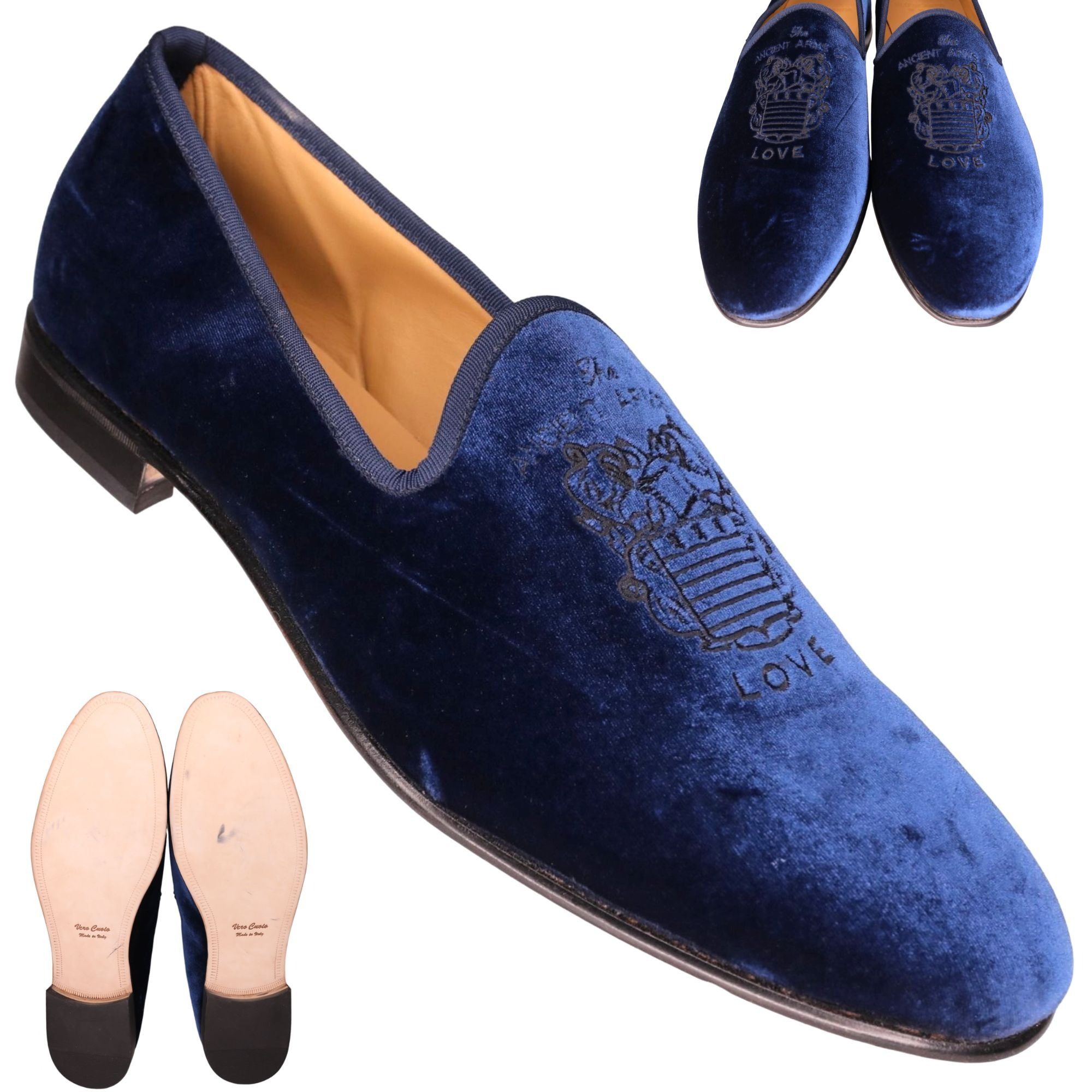Other NEW Blu Scarpa Italy Mens 19.5 Navy Blue Velvet Dress Shoes Grailed