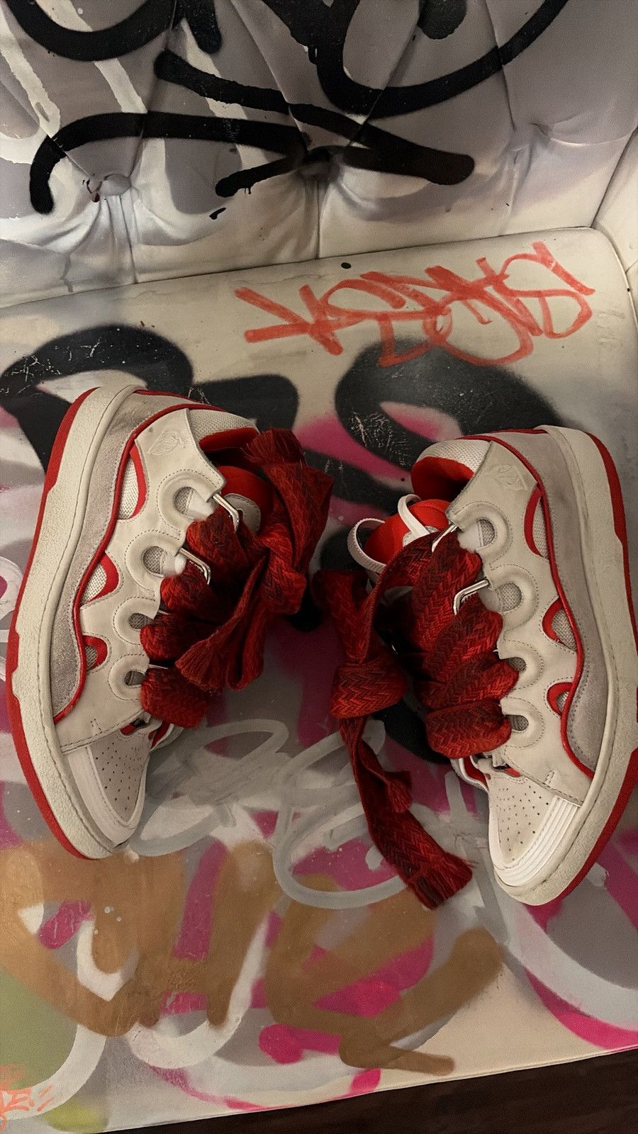 Lanvin Lanvin Curb sneakers ( White/Red ) Size US 8 / EU 41 - 2 Thumbnail
