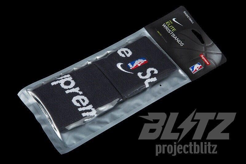 NBA SS19 Supreme NBA Nike Elite Wristbands Black Size ONE SIZE - 2 Thumbnail