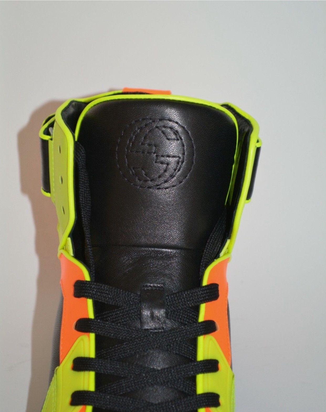 Gucci RARE NEON GUCCI HIGH-TOPS SZ 11 / 44 /⚫️🟢🟠 Size US 11 / EU 44 - 6 Thumbnail