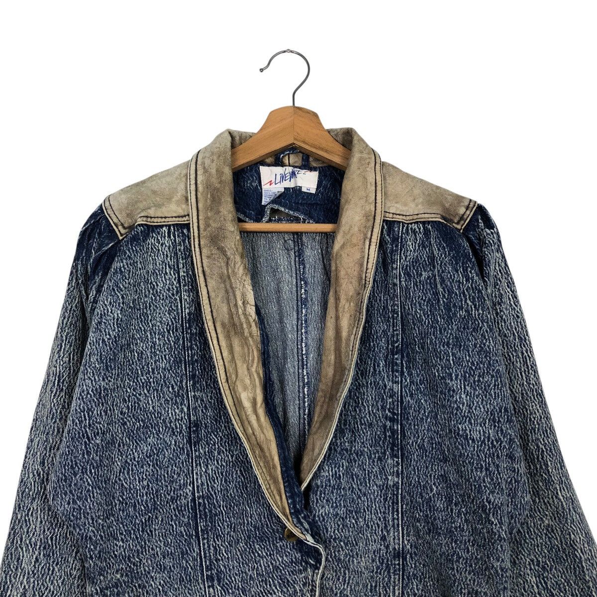 Japanese Brand 📌Vintage Cropped Biker Denim Jacket Livevire Issey Miyake Size US M / EU 48-50 / 2 - 4 Thumbnail