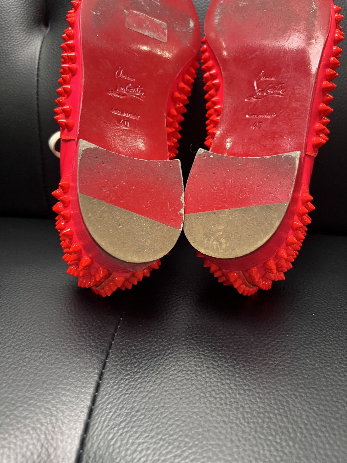 Christian Louboutin Christian Louboutin CL Red Studded Red Sole Low Top Boots Size US 7 / EU 40 - 18 Thumbnail