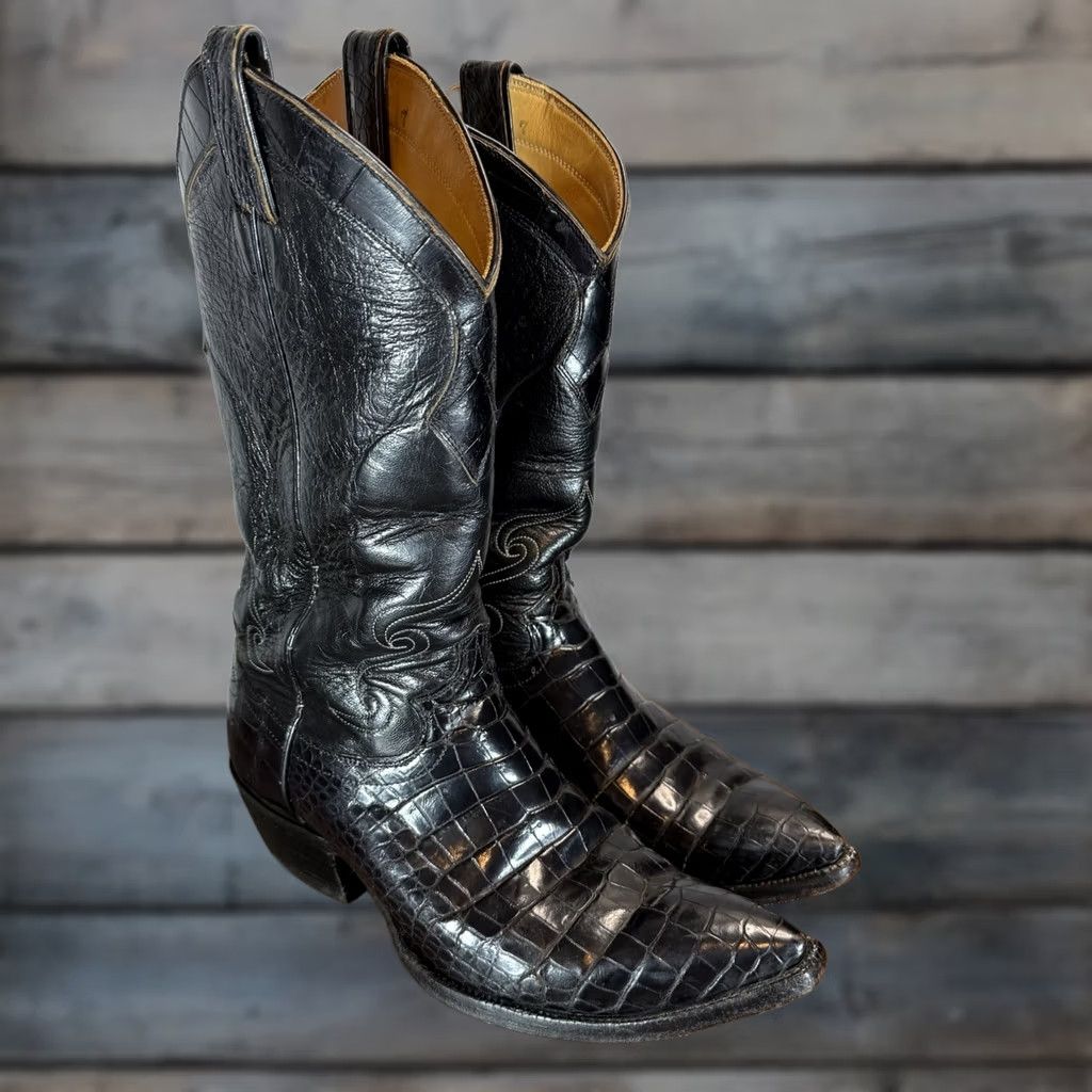 Justin Tekno Crepe Full Quill Ostrich Cowboy Boots Western Men’s 8.5D USA Made Justin tekno crepe boots - Gem main image 4