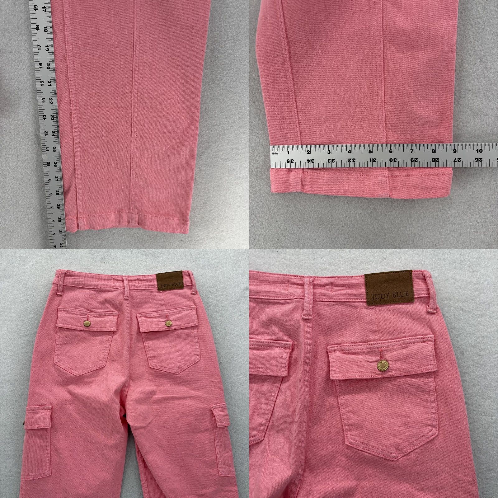 Vintage Judy Blue Cargo Jeans Womens 27 Pink High Rise Straight Denim Jeans Cargo Pocket Size 27" / US 4 / IT 40 - 8 Thumbnail