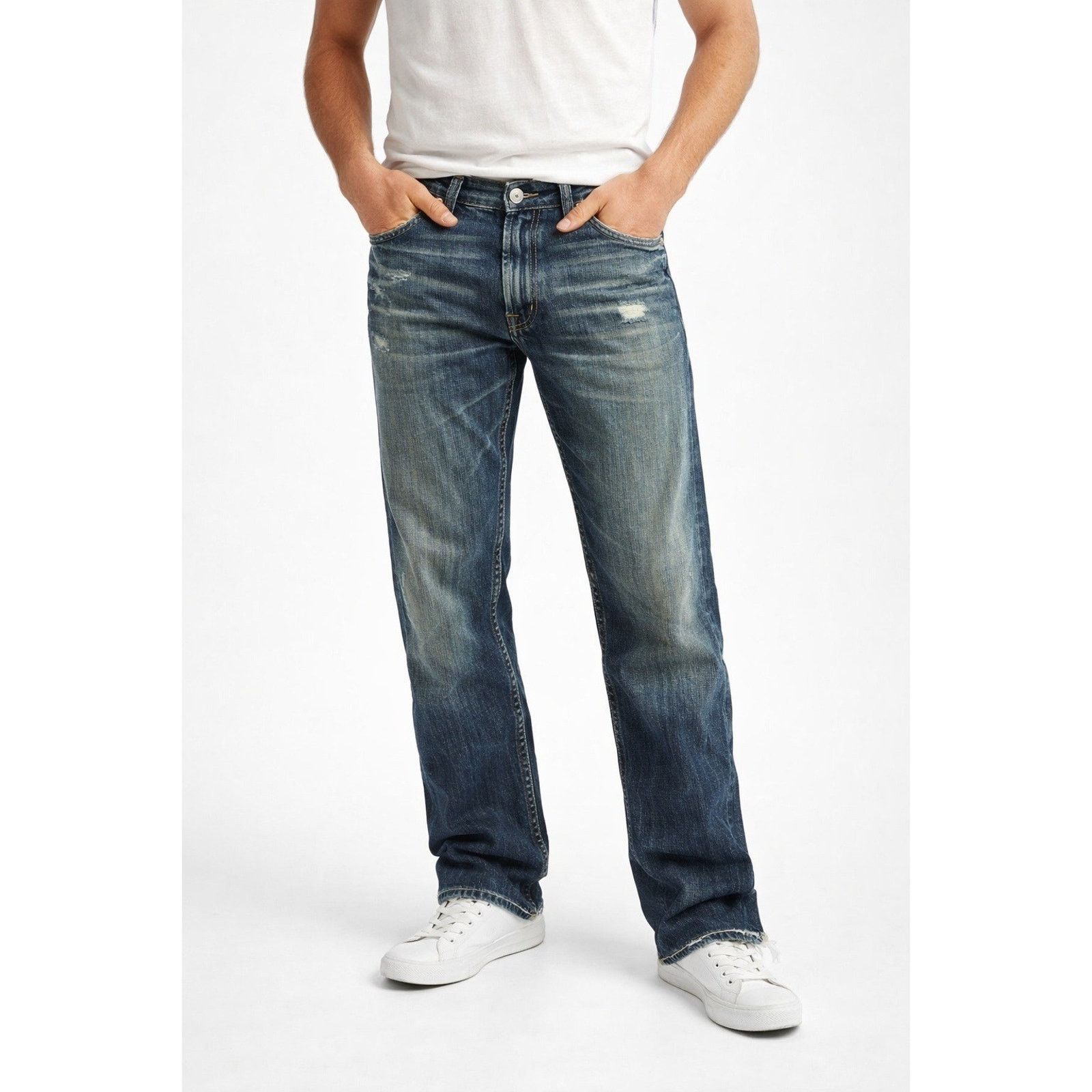 True Religion Billy Flap Pockets Men Jeans Blue Denim 31x29