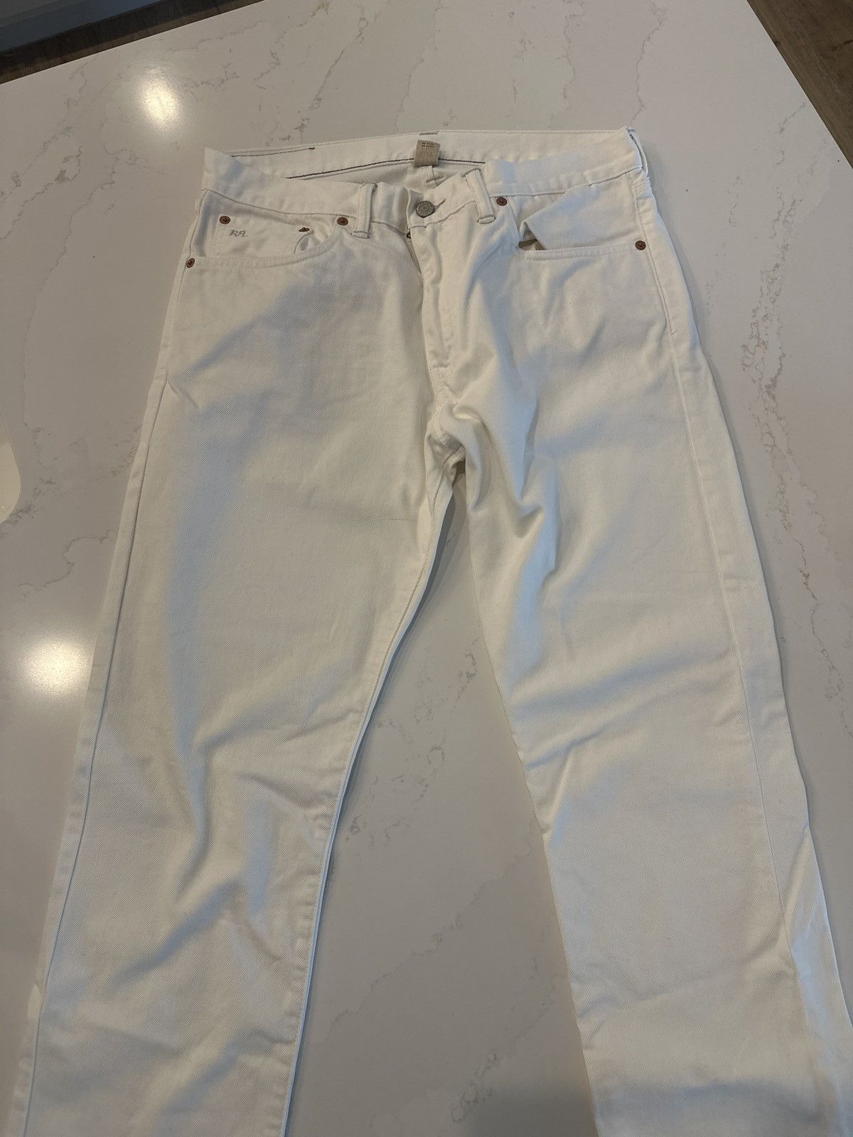 RRL Ralph Lauren RRL - Slim Fit Whitestone Jean White Denim Size US 33 - 1 Thumbnail