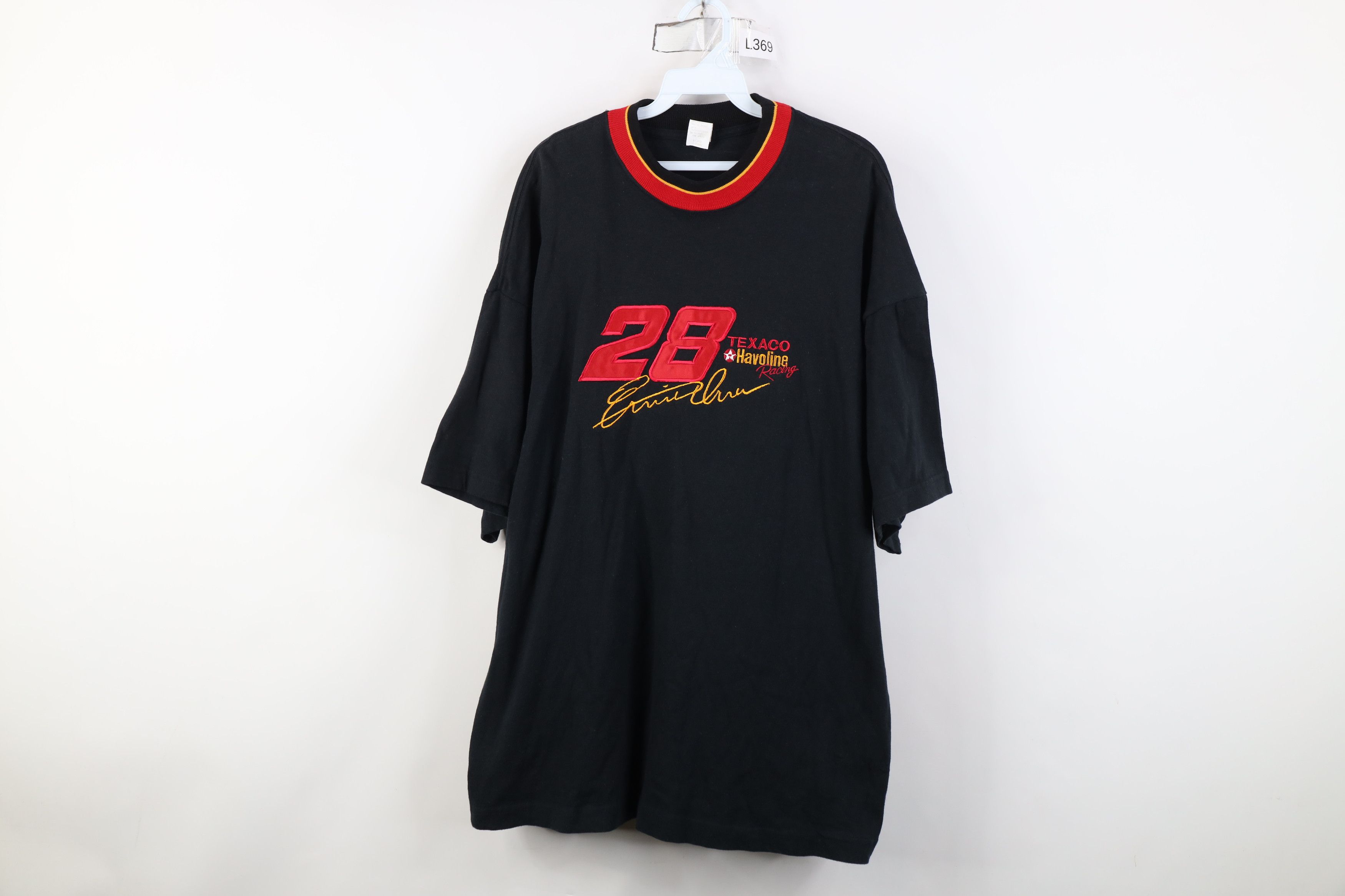 Vintage Vintage 90s NASCAR Racing Ernie Irvan T-Shirt Black USA Size US XL / EU 56 / 4 - 1 Thumbnail