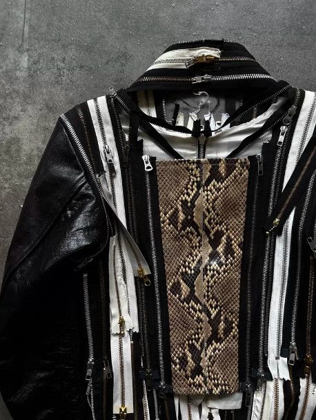 Nozomi Ishiguro NOZOMI ISHIGURO 2012SS Runway Zipper Panelled Leather Jacket Size US S / EU 44-46 / 1 - 6 Thumbnail
