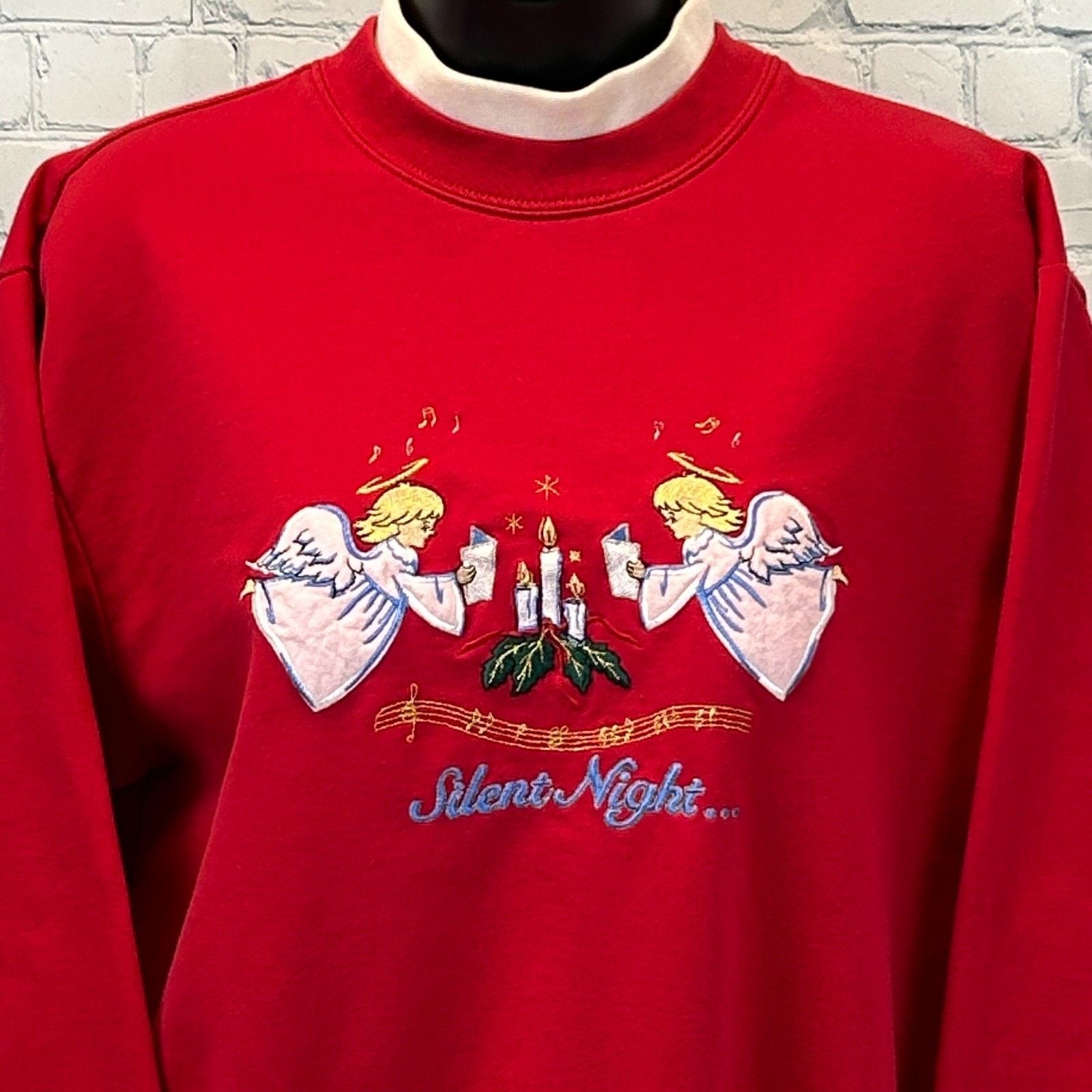 Vintage Vintage 90s Silent Night Cute Christmas Sweatshirt M Medium Size M / US 6-8 / IT 42-44 - 1 Thumbnail