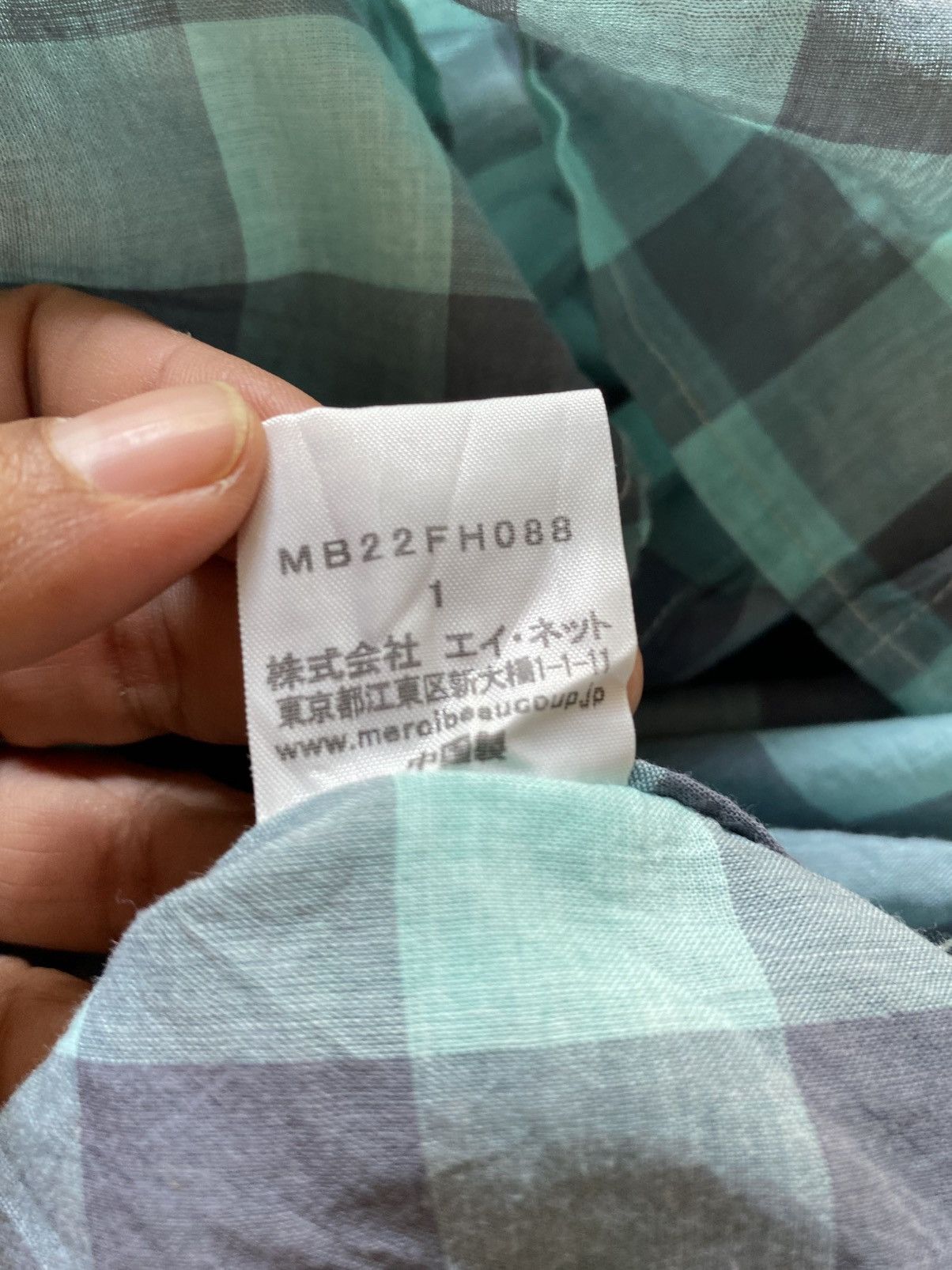 mercibeaucoup mercibeaucoup, jevous enprie Mint Checkered Button-Up Shirt Size XS / US 0-2 / IT 36-38 - 13 Thumbnail