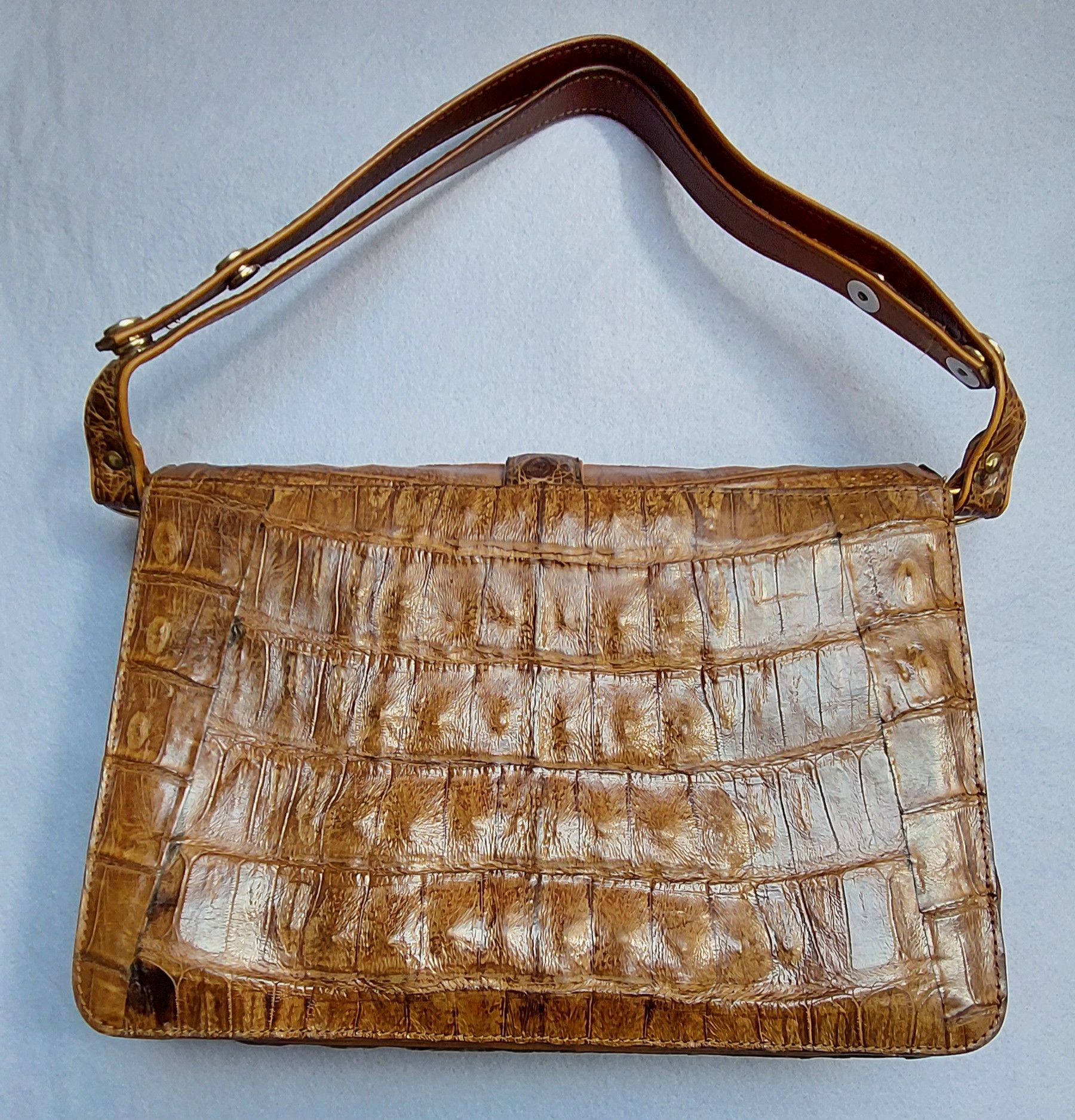 Vintage Vintage Crocodile Leather Satchel Bag Size ONE SIZE - 2 Thumbnail