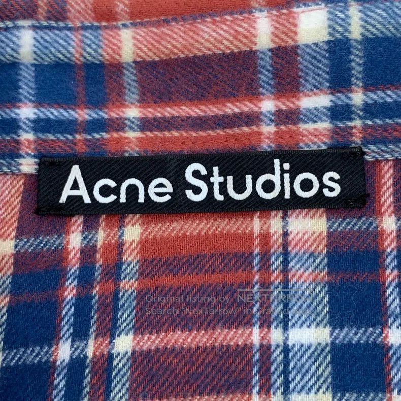 Acne Studios Acne Studios Red Plaid Smile Embroidered Cotton Lapel Sing Size US XXS / EU 40 - 6 Thumbnail