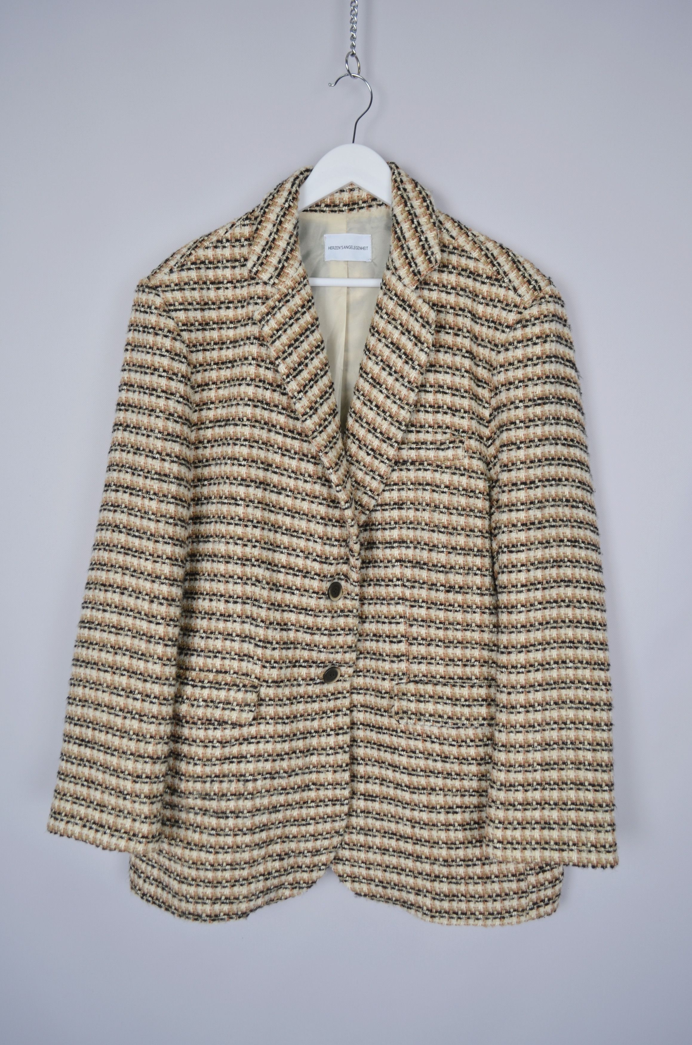 Designer Herzensangelegenheit Tweed Cotton Blazer Jacket Sz 42 XL Size XL / US 12-14 / IT 48-50 - 1 Thumbnail