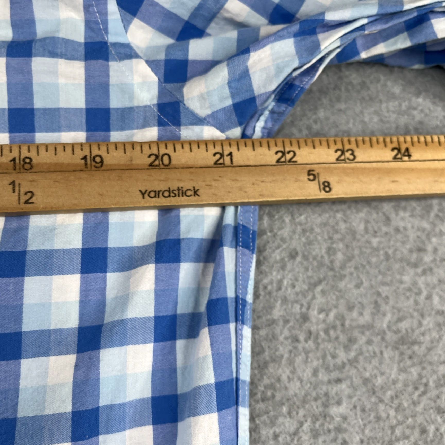 Express Express Shirt Mens M Blue Plaid Long Sleeve Button-Up Casual Preppy Modern Col­lar Button-Through Cotton Woven Size US M / EU 48-50 / 2 - 6 Thumbnail