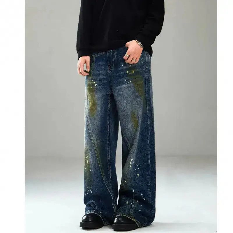 Japanese Brand Retro loose high street hip-hop splashed ink jeans Size US 32 / EU 48 - 4 Thumbnail