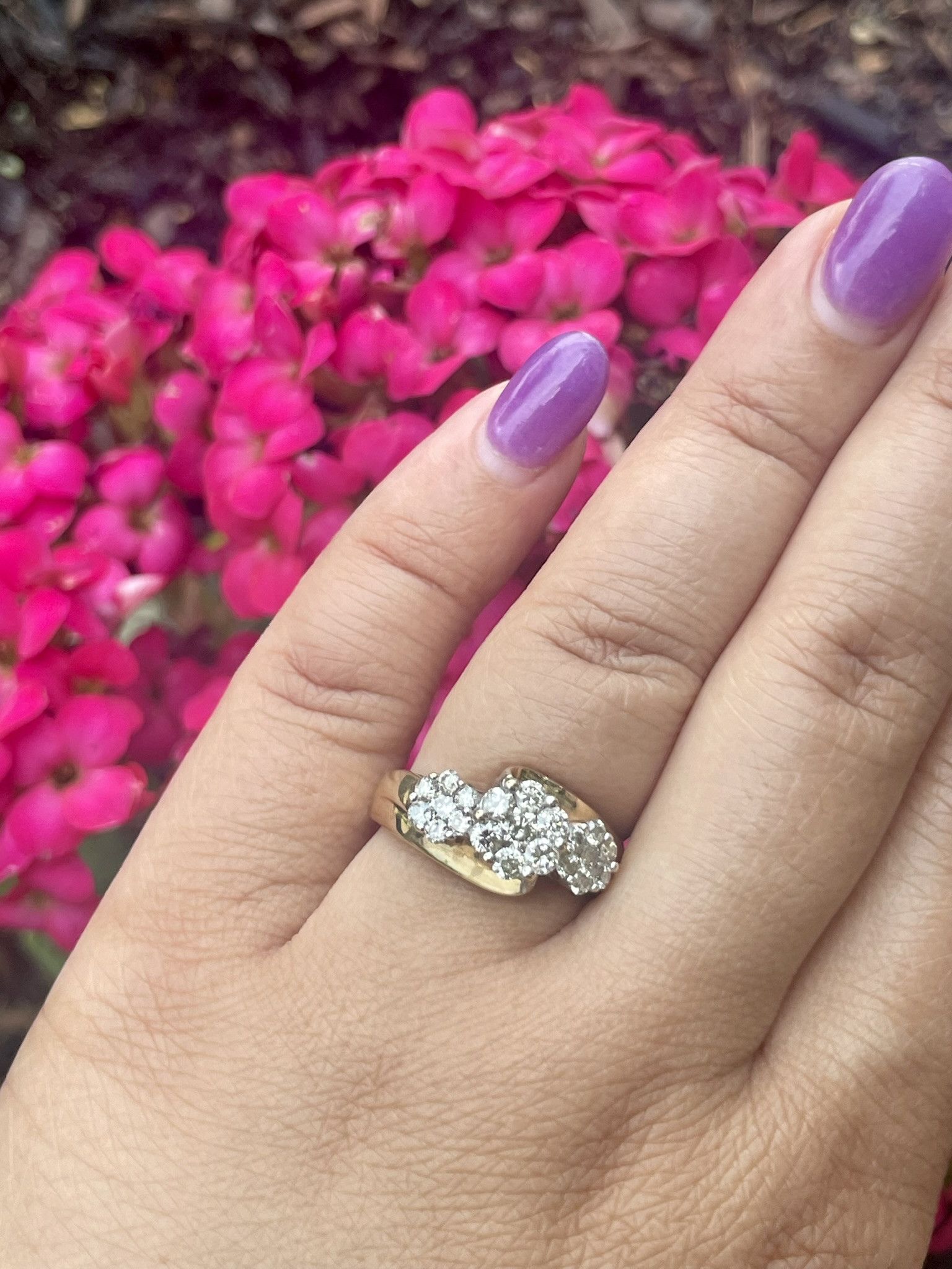Other 10k Vintage 1 carat Diamond Floral Ring Size ONE SIZE - 5 Thumbnail