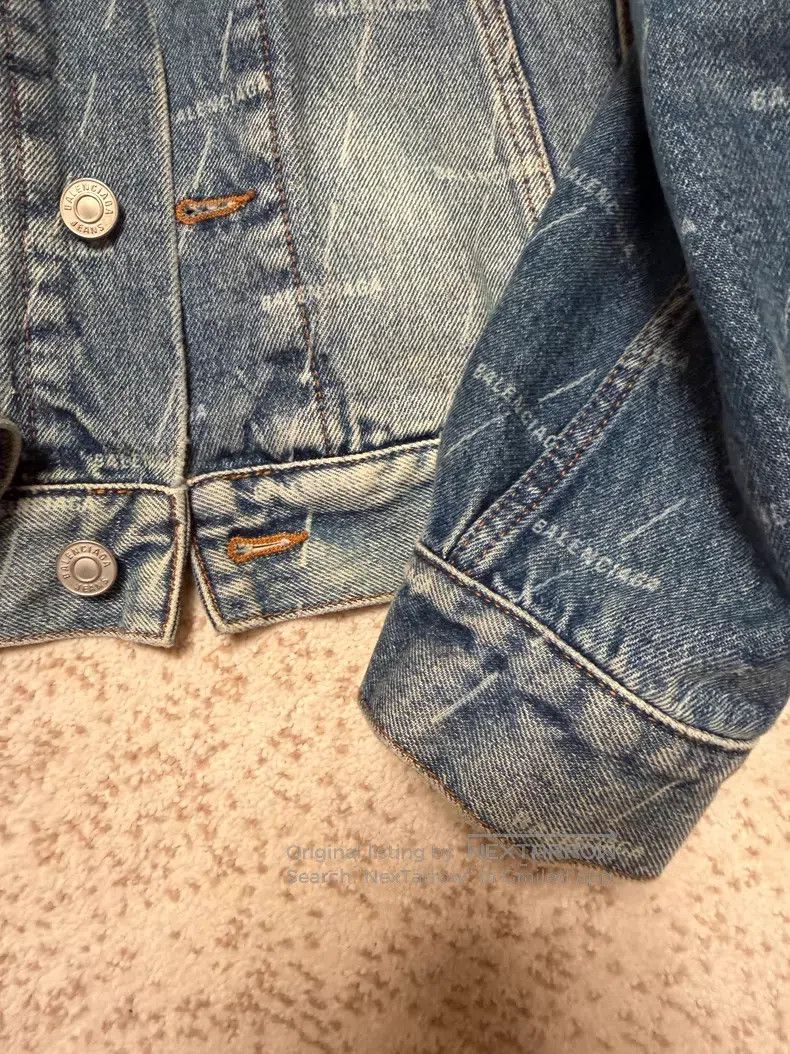 Balenciaga Balenciaga Barrage Full Print Logo Denim Jacket Size US S / EU 44-46 / 1 - 9 Thumbnail