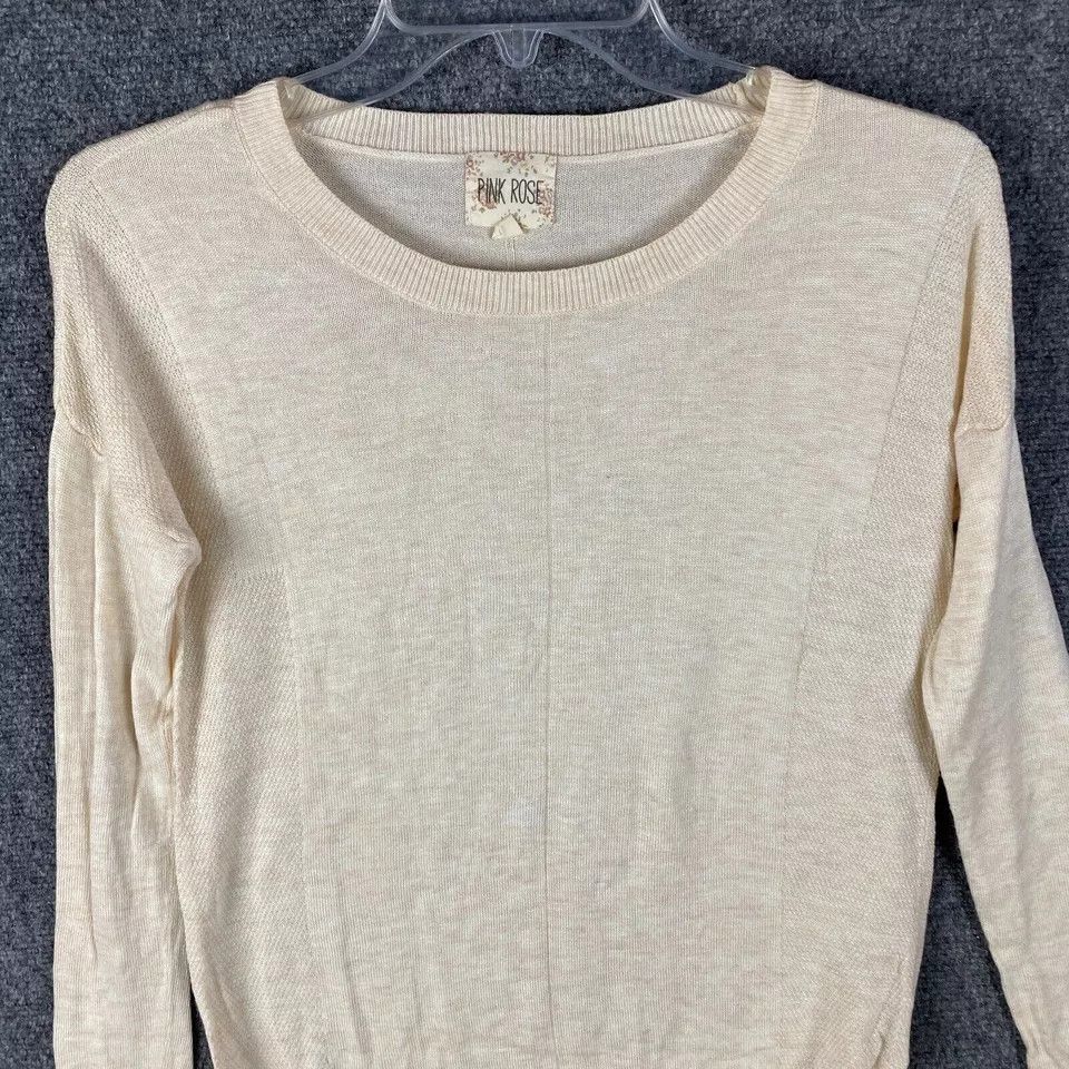 Other Pink Rose Top Women's XS Long Sleeve Pullover Beige Size XS / US 0-2 / IT 36-38 - 2 Thumbnail
