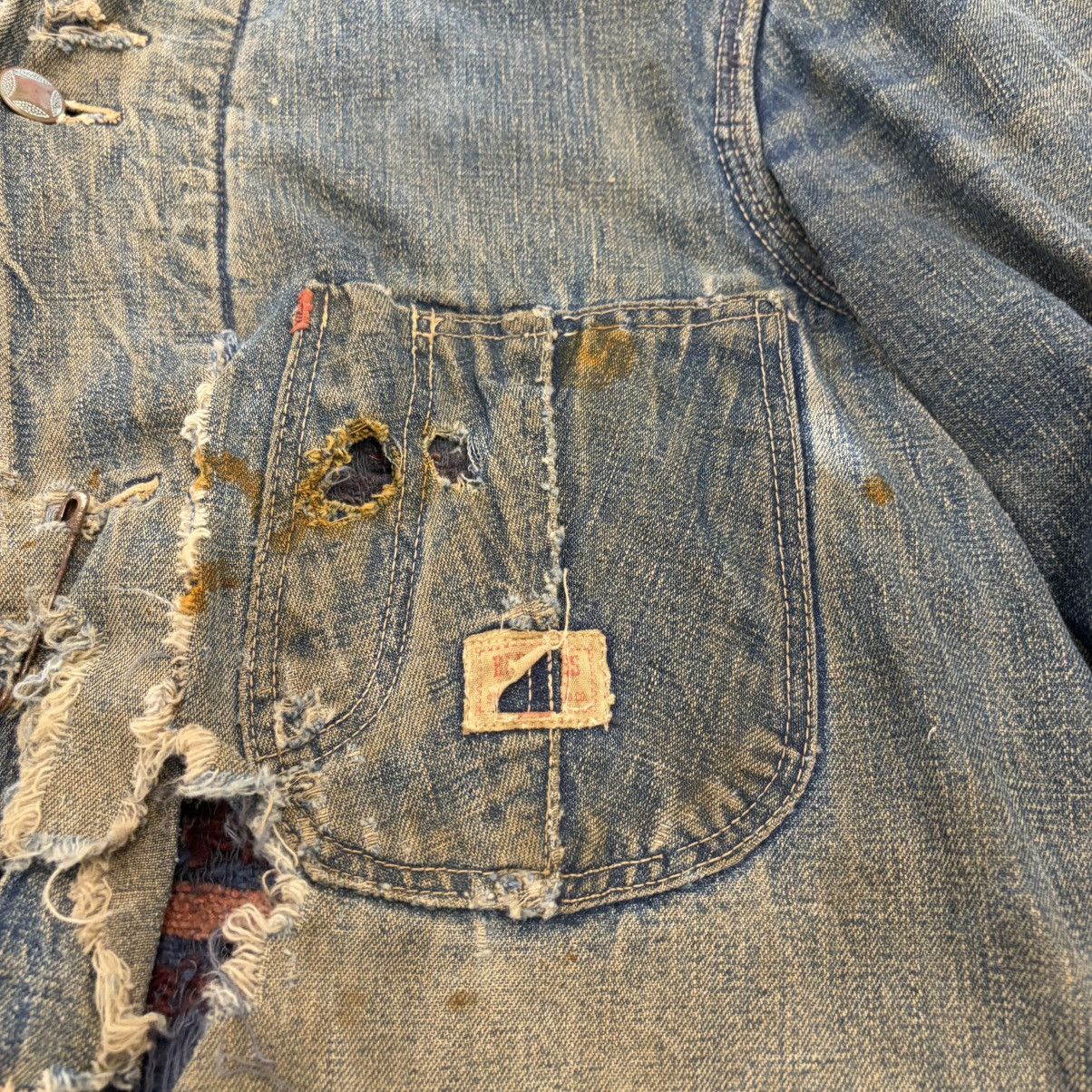 Sears Vintage 50s Hercules Denim Blanket Distressed Chore Jacket Size US M / EU 48-50 / 2 - 2 Thumbnail