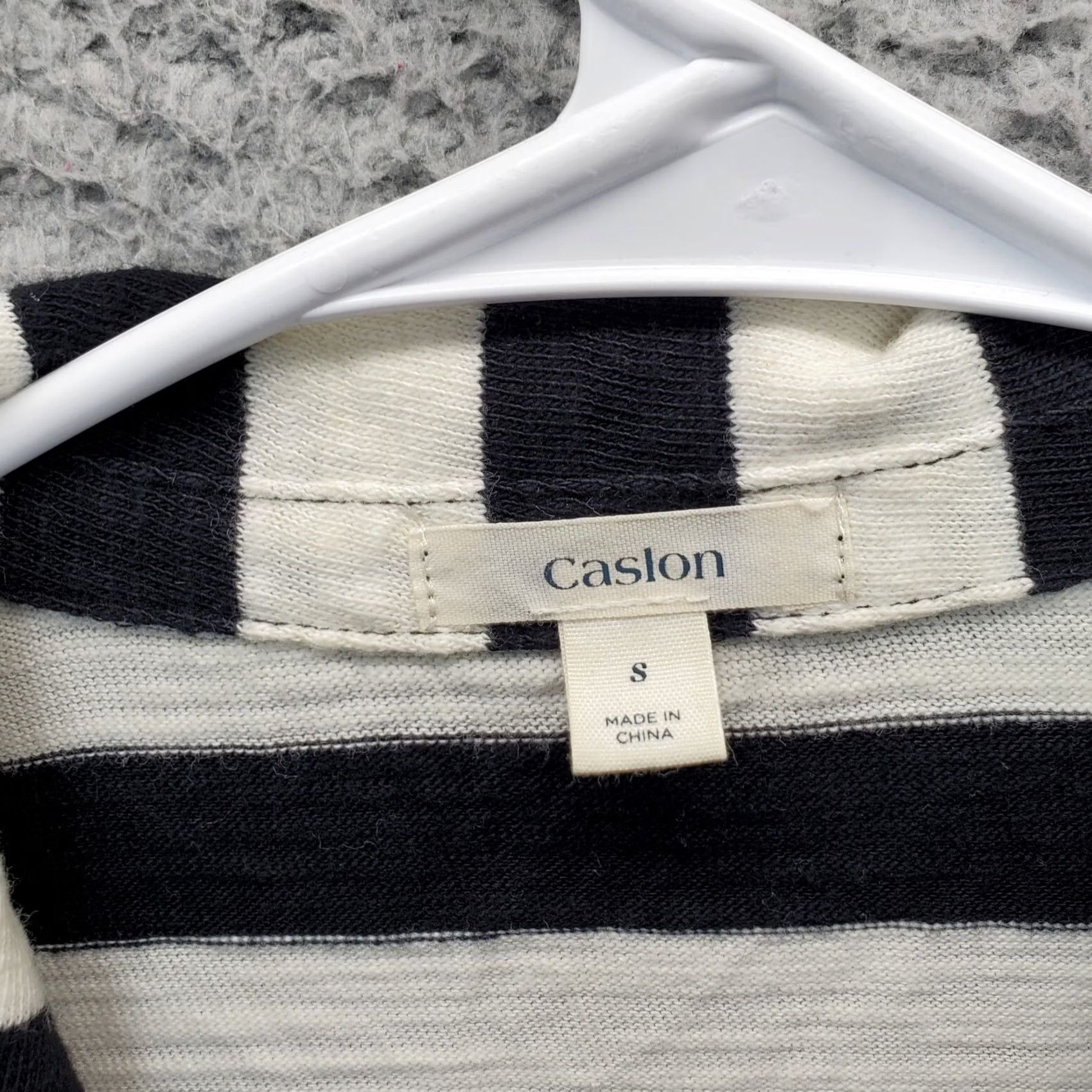 Vintage Caslon Blazer Jacket Womens Small Multi Striped Knit Single Breasted Notch Lapel Size S / US 4 / IT 40 - 4 Thumbnail
