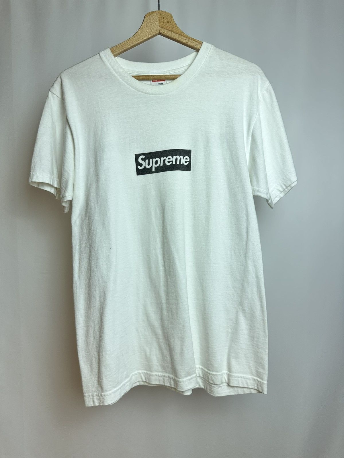 image of Supreme Paris Box Logo Tee in White, Men's (Size Medium)