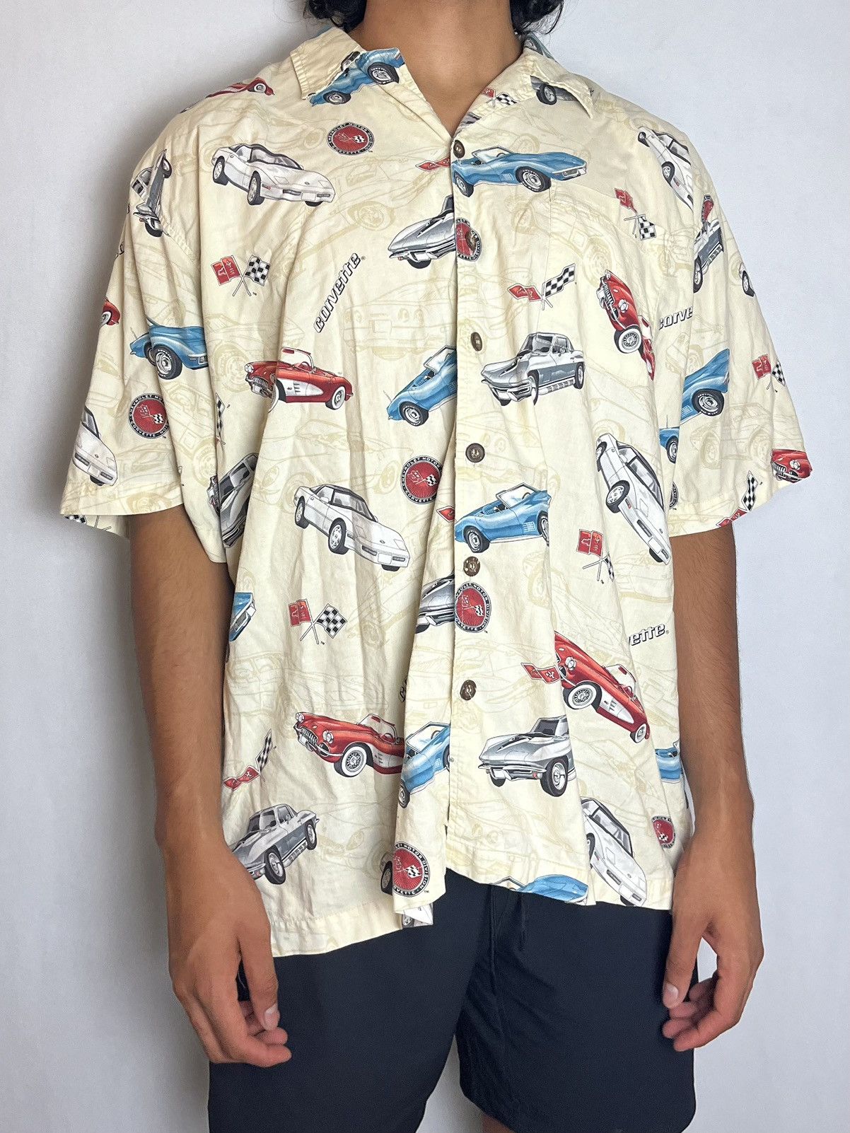 Other David Carey Shirt Mens 2X Corvette Stingray Button Hawaiian Size US XXL / EU 58 / 5 - 1 Thumbnail