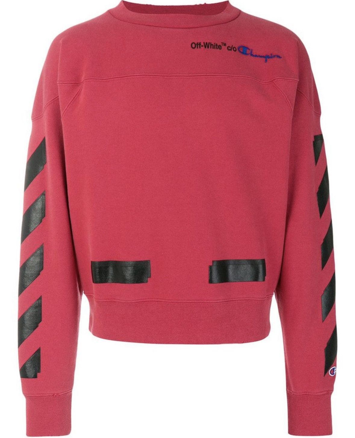 image of Off-White X Champion Red Tape Detail Sweatshirt, Men's (Size XL)