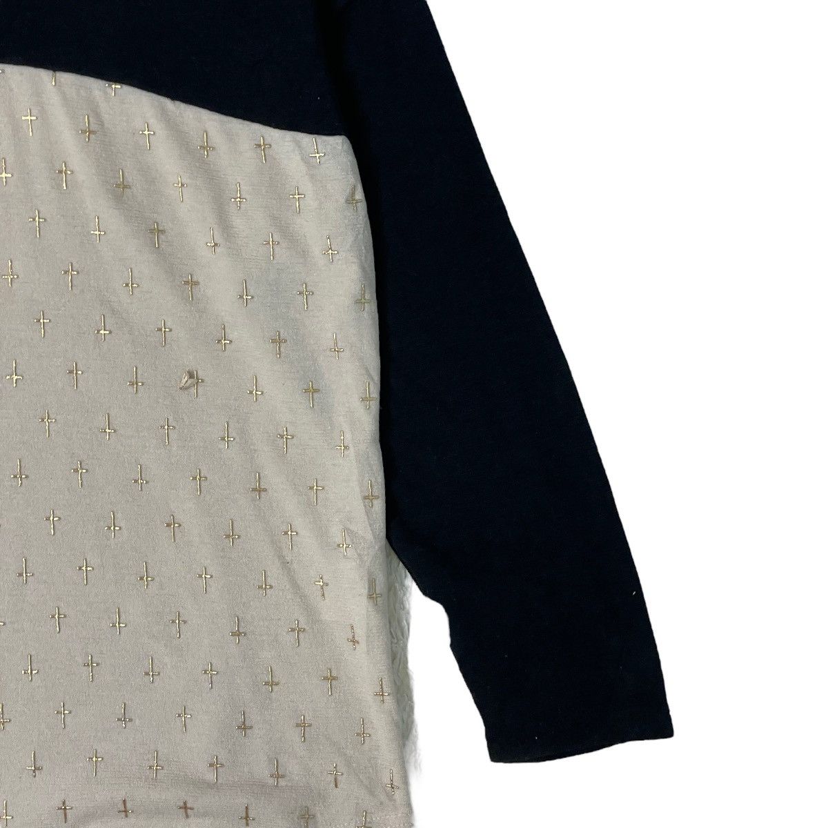 Designer Rare Upside Down Cross Crucifix Longsleeve Size L / US 10 / IT 46 - 5 Thumbnail