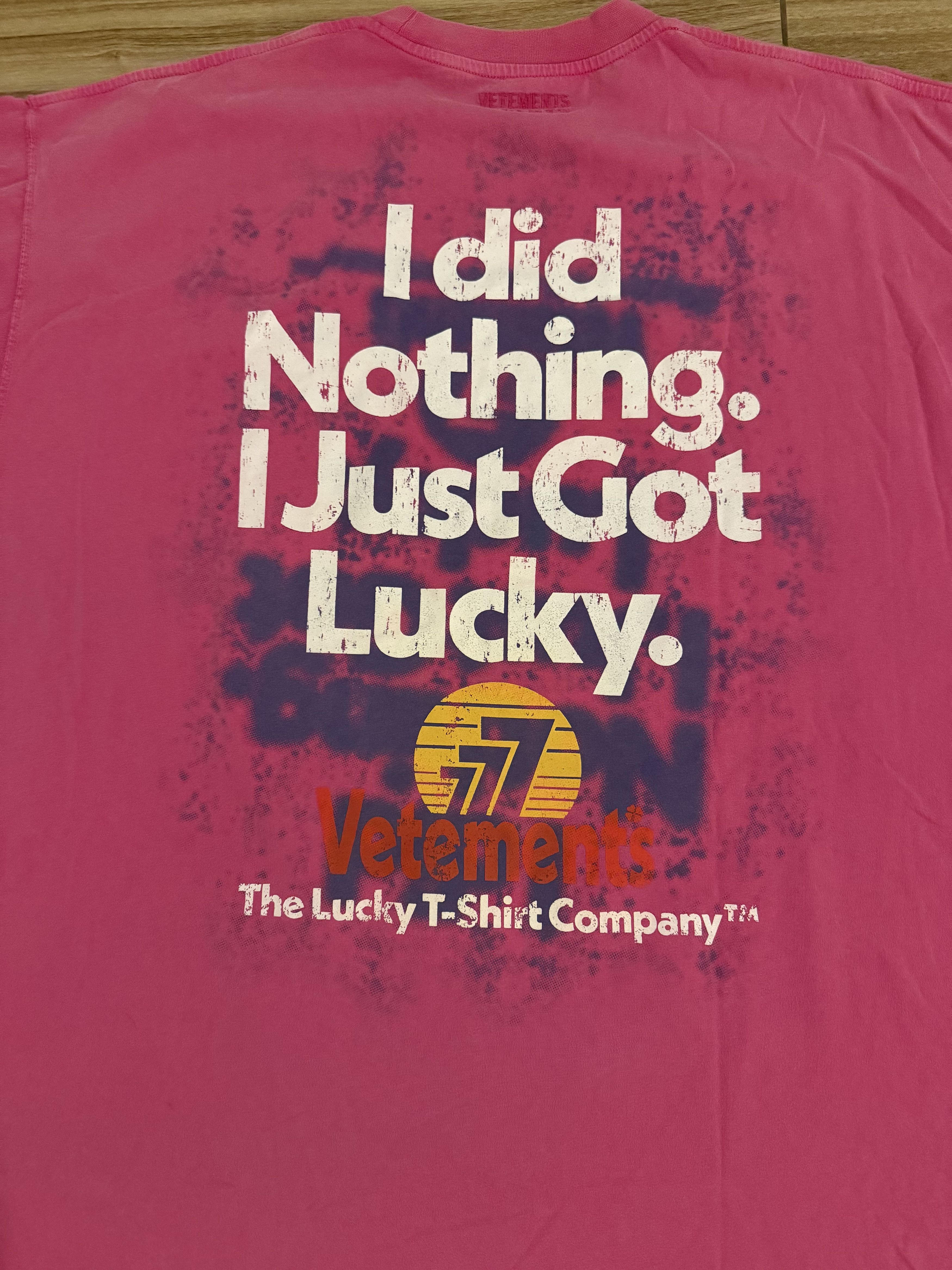 Vetements Vetements I Got Lucky Tee - Pink Size US S / EU 44-46 / 1 - 5 Thumbnail