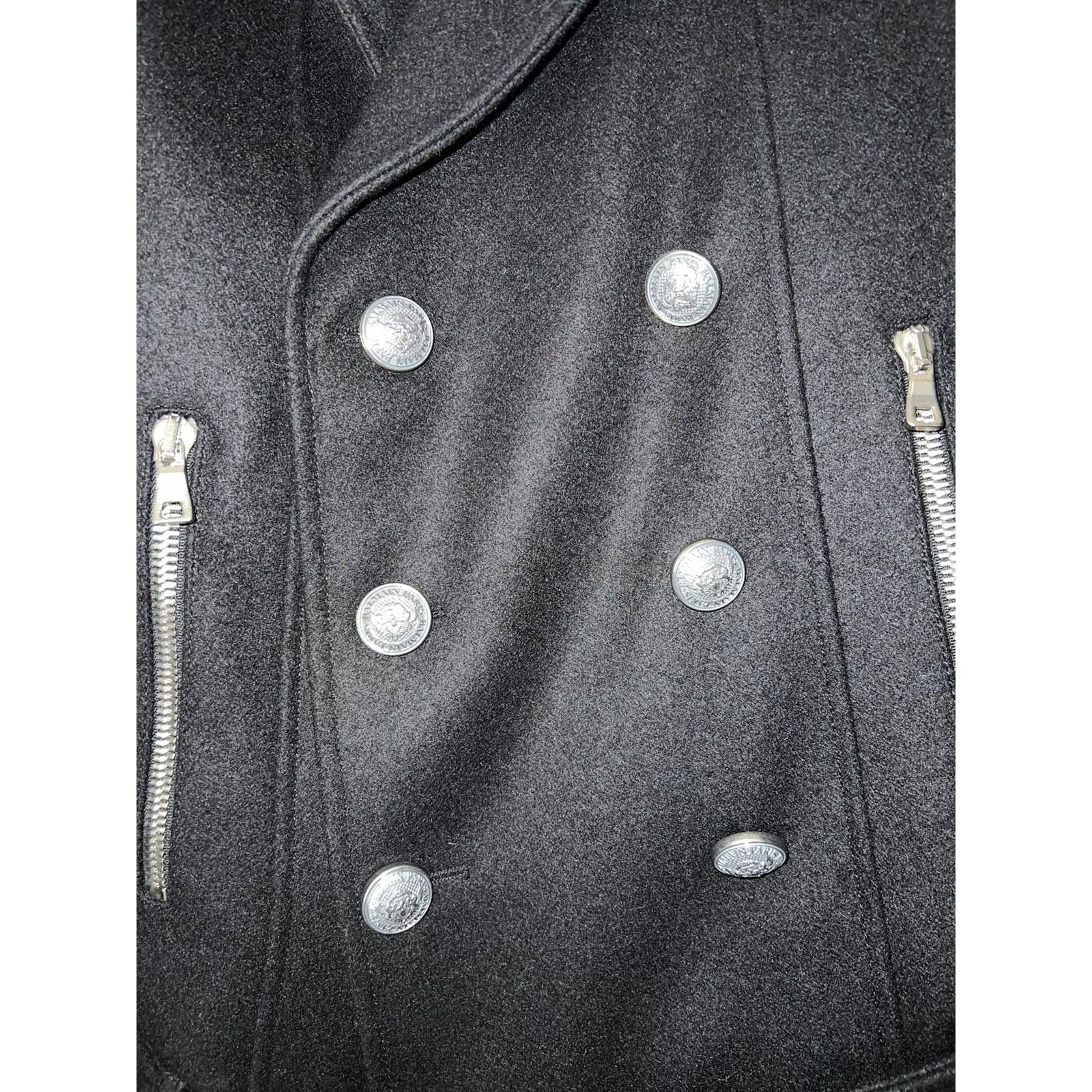 Balmain Balmain Double Breasted Biker Peacoat/Blazer Size 48R - 10 Thumbnail