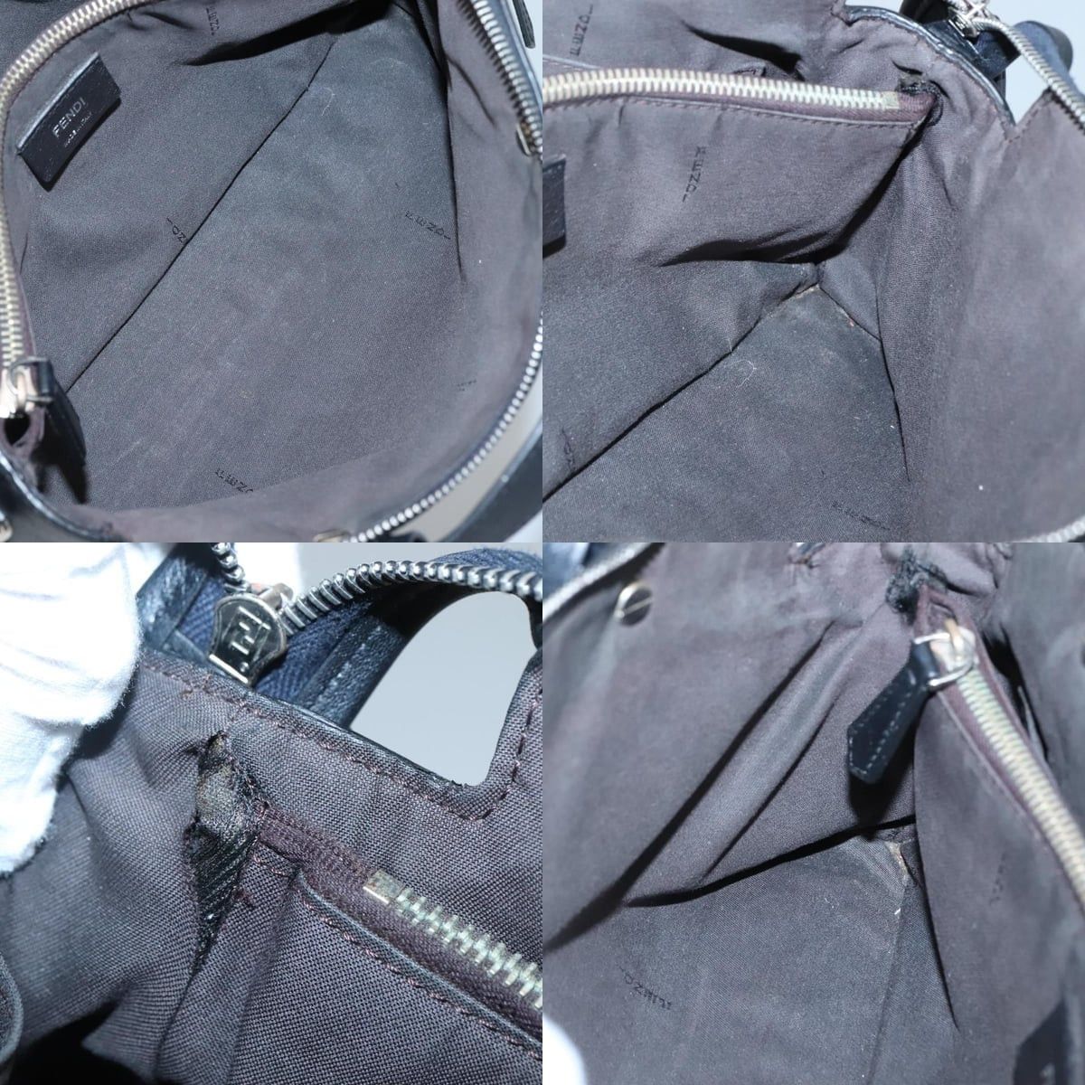 Fendi FENDI Hand Bag Leather Black Silver Size ONE SIZE - 12 Thumbnail