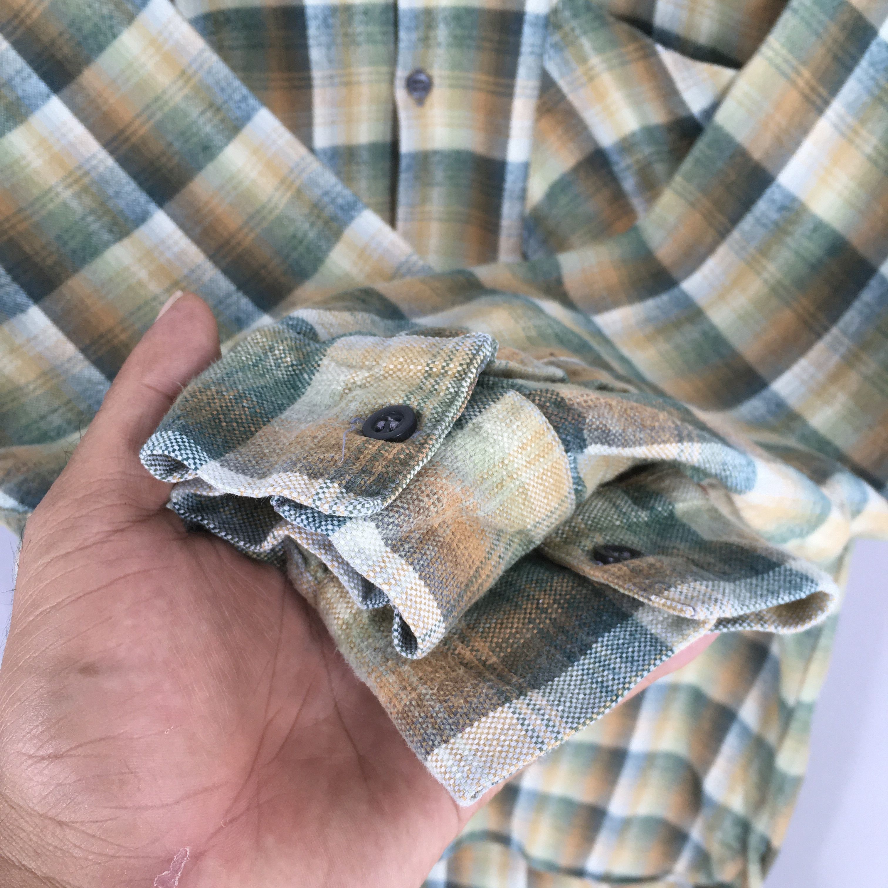Vintage Vintage 80s Tartan Checkered Extra Long 3 Button Shirt Size US M / EU 48-50 / 2 - 5 Thumbnail