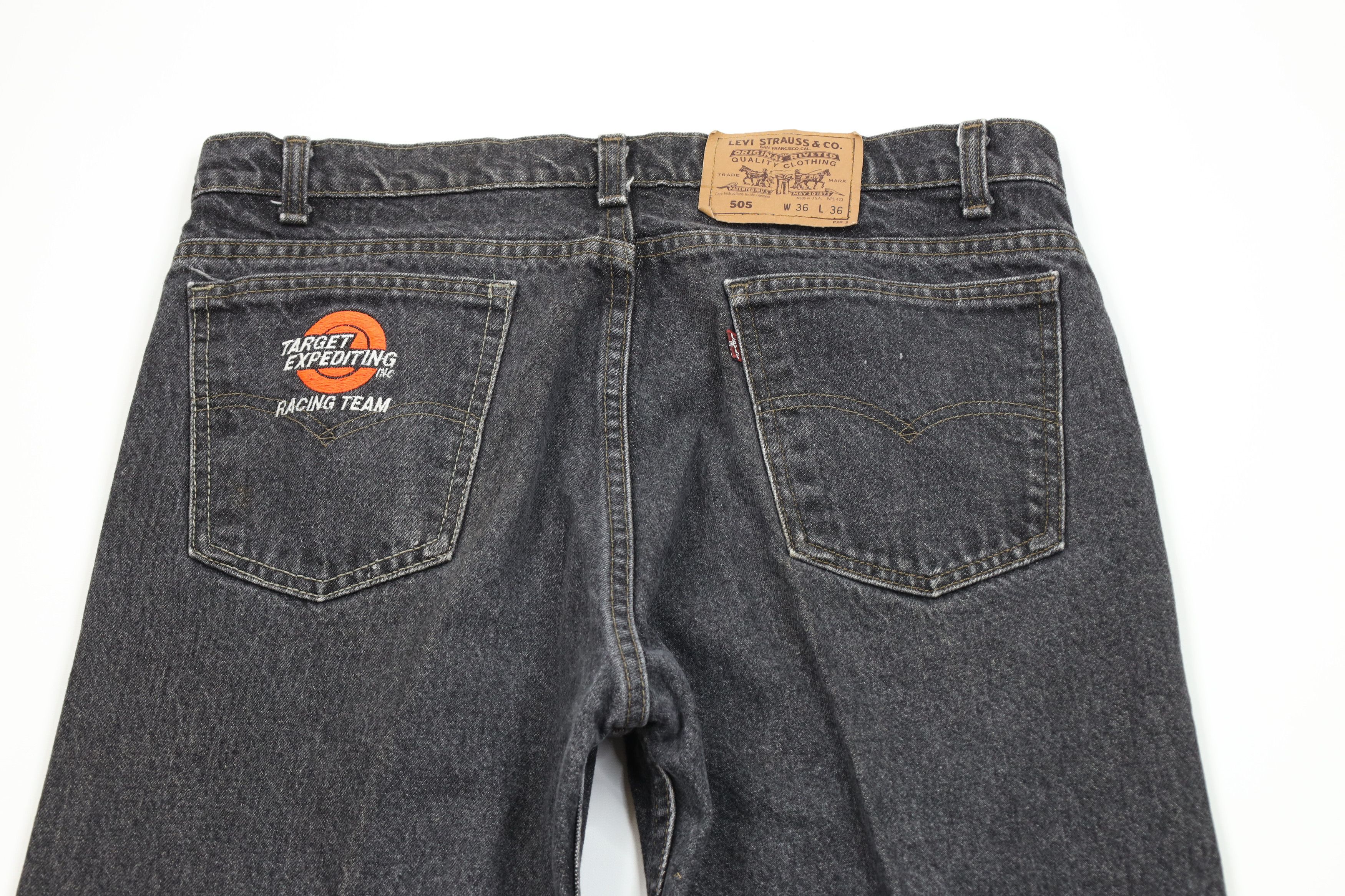 Levi's Vintage 90s Levis 505 Orange Tab Fit Denim Jeans Black USA Size US 36 / EU 52 - 11 Thumbnail