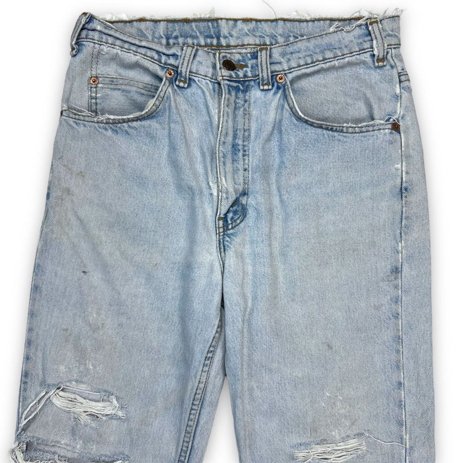 Levi's × Vintage 619 Levi's Jeans 31x29 Distressed Orange Tab Faded 90s Denim Size US 31 - 3 Thumbnail