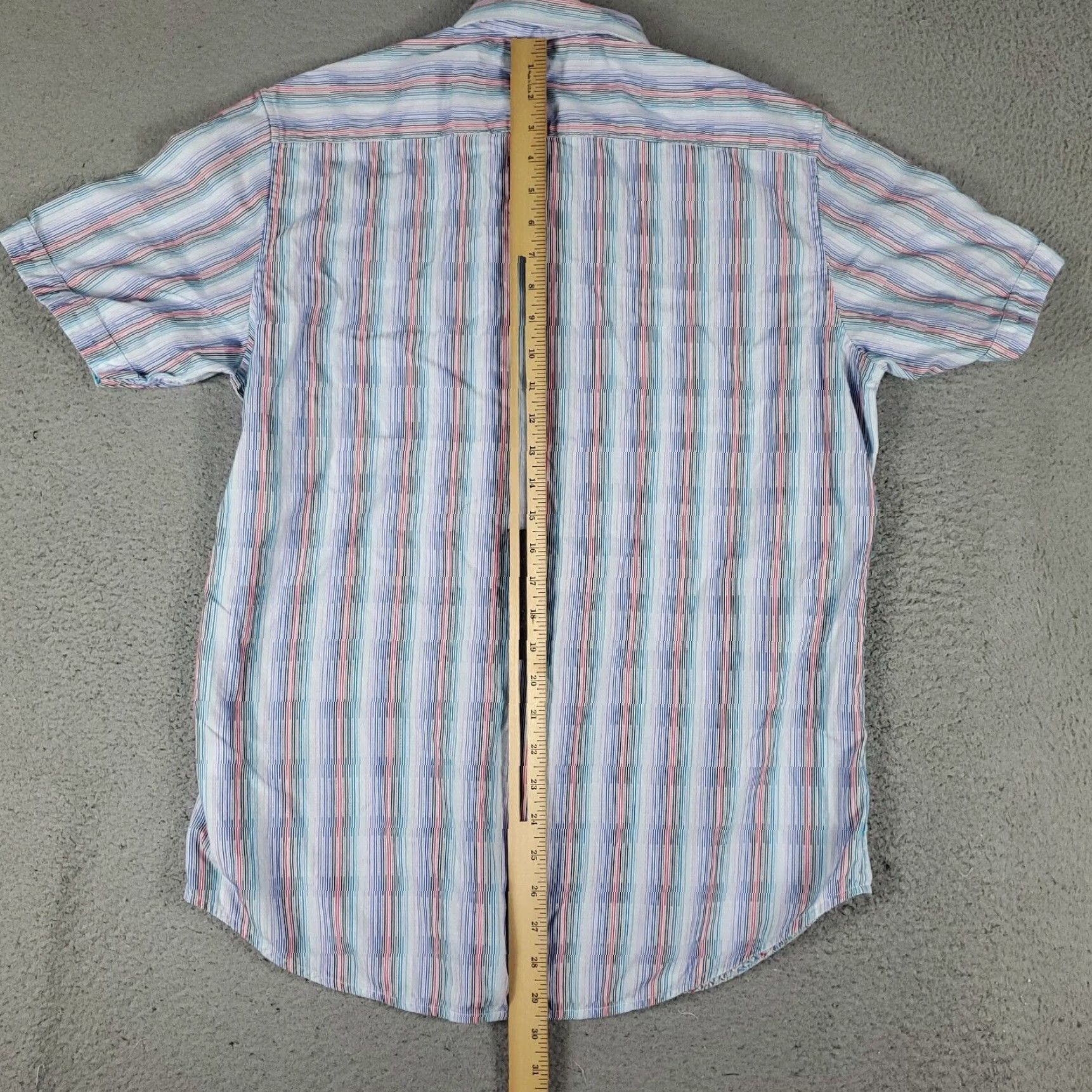 Robert Graham Robert Graham Shirt Mens Size Medium Blue Striped Button Up Short Sleeve Size US M / EU 48-50 / 2 - 5 Thumbnail