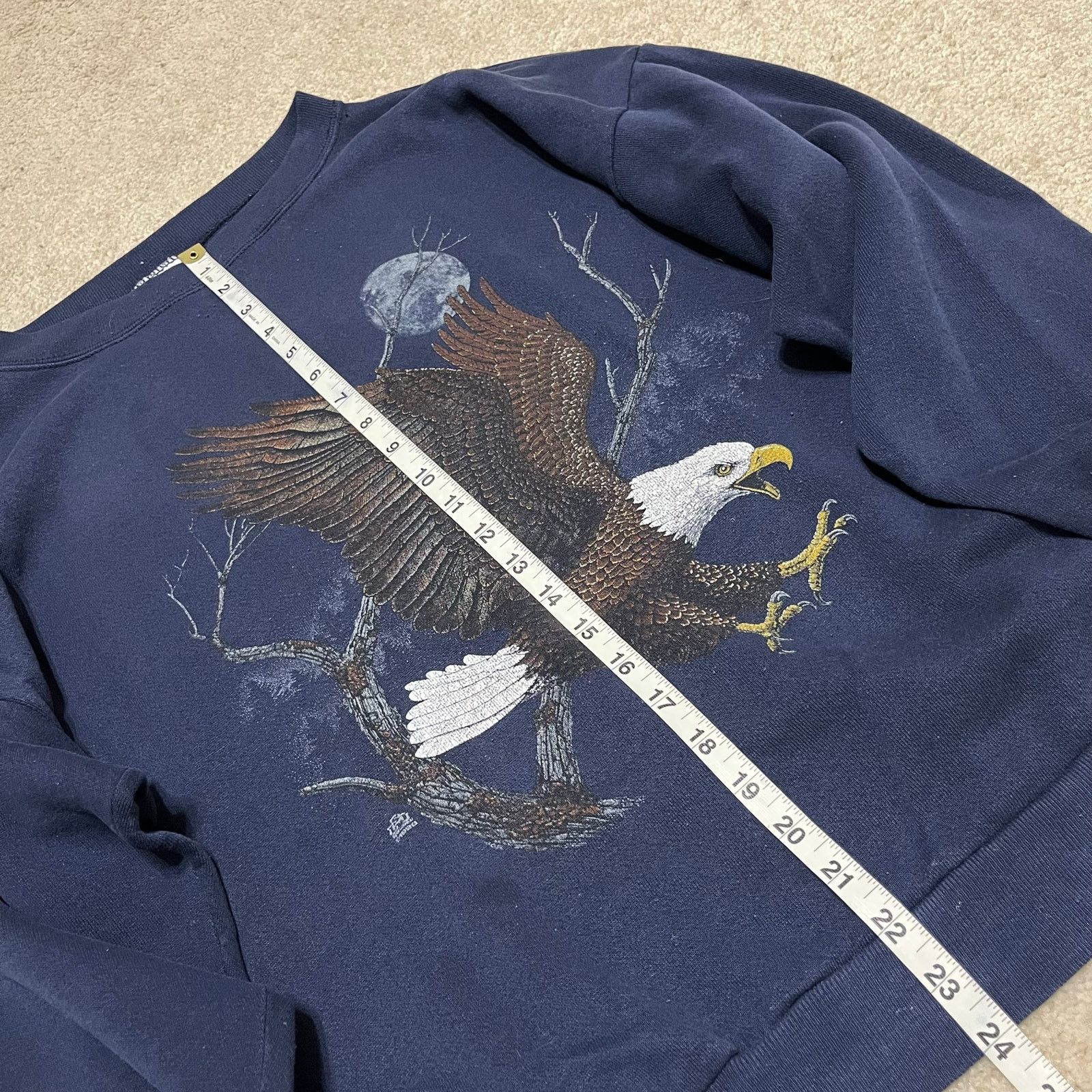 Tultex Vintage 90s Bald Eagle Nature Navy Graphic Crewneck XL Size US XL / EU 56 / 4 - 5 Thumbnail