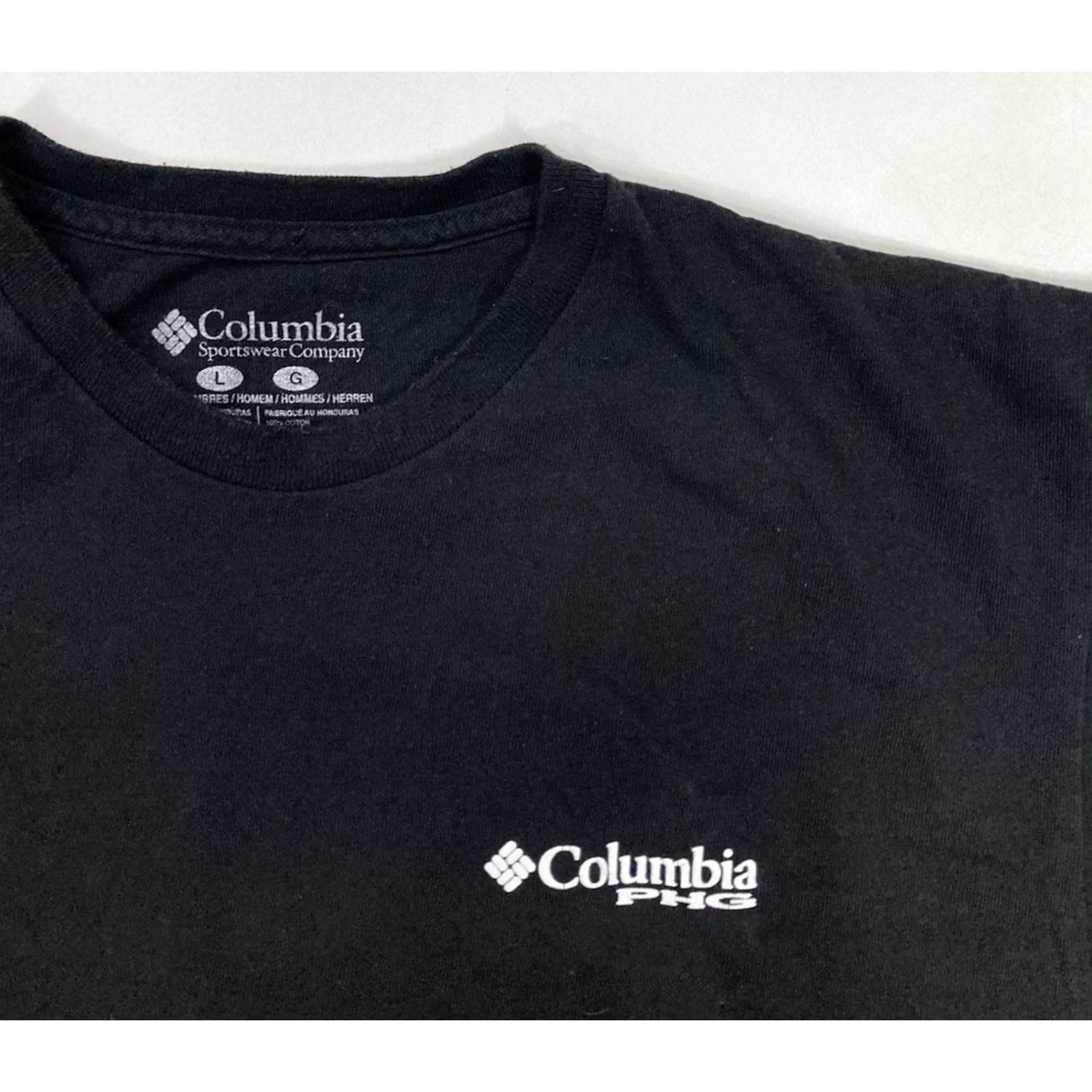 Vintage Columbia T-Shirt Men Large Black Graphic Print Flag Outdoor All Seasons 100% Cotton Double-Sided Logo Crew Neck Short Sleeve Size US L / EU 52-54 / 3 - 4 Thumbnail