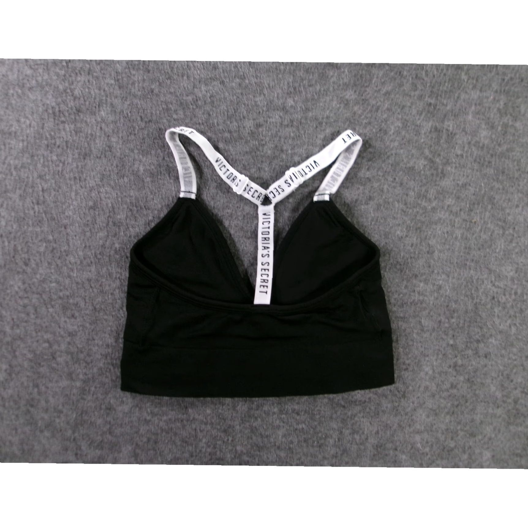 Victoria's Secret VICTORIA'S SECRET Bra Womens Small Black Sports Racerback Athletic Sleek Shirt Size ONE SIZE - 5 Thumbnail