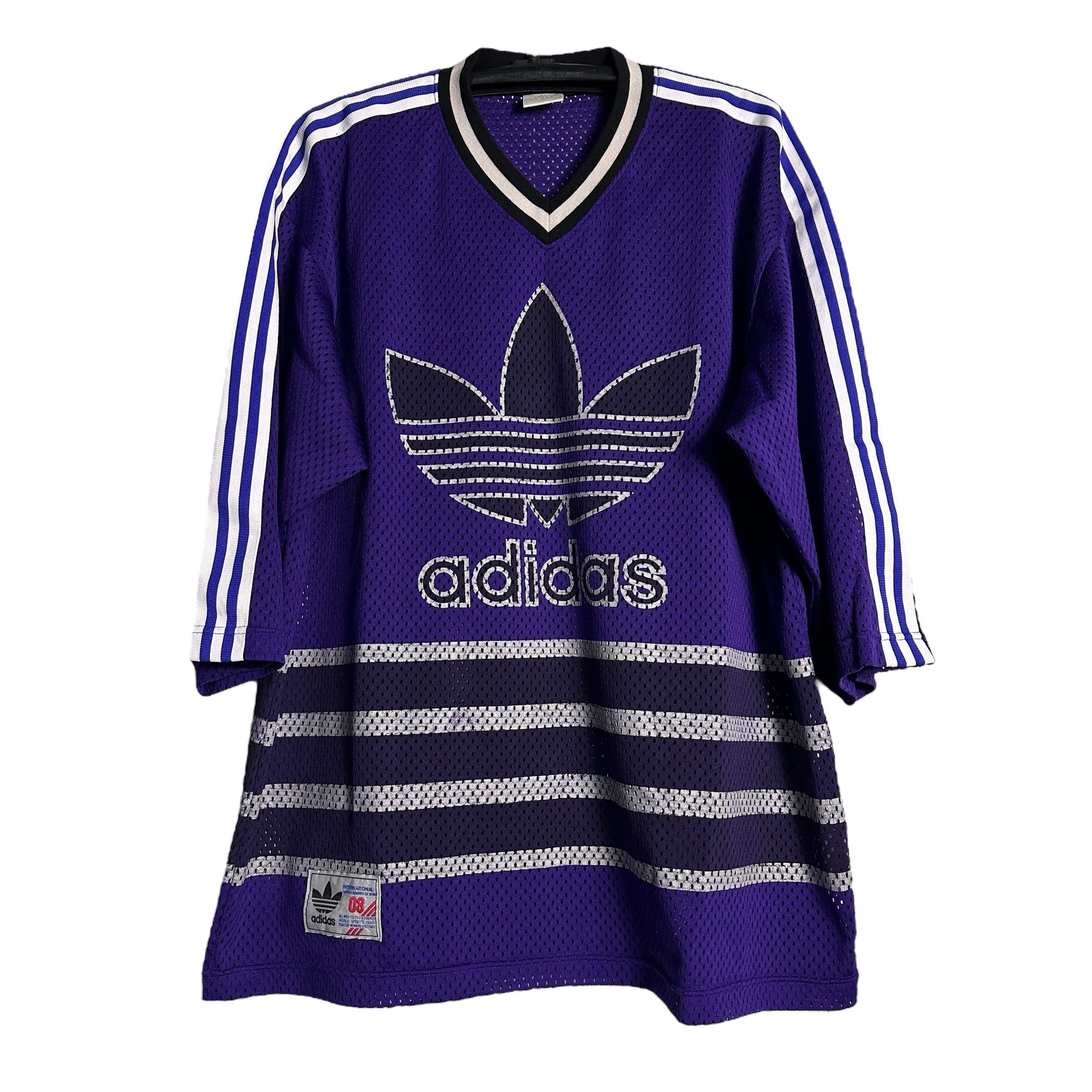 Adidas 🔥RARE🔥Vintage Adidas International Big Logo Hockey Jersey Size US L / EU 52-54 / 3 - 1 Thumbnail