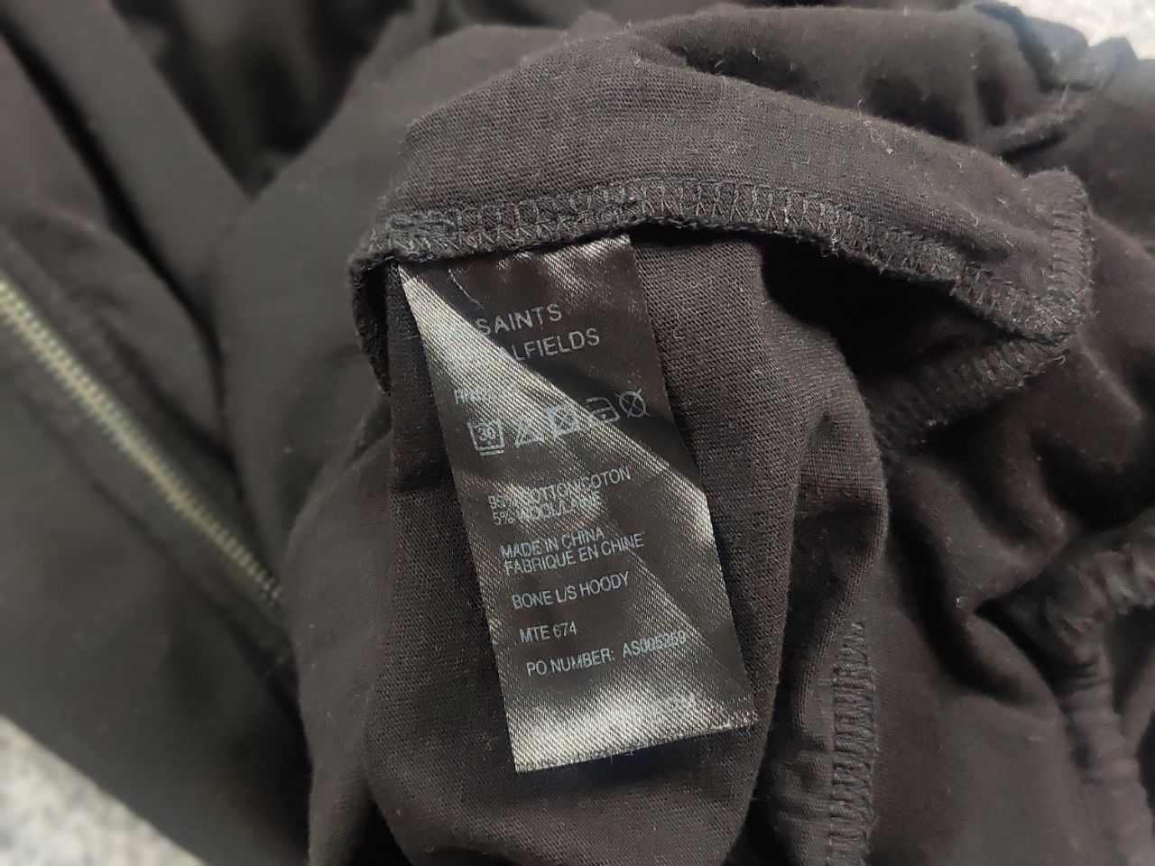 Allsaints Allsaints Spitalfields Vintage Bone L/S Zip up Black Hoodie Size US S / EU 44-46 / 1 - 14 Thumbnail