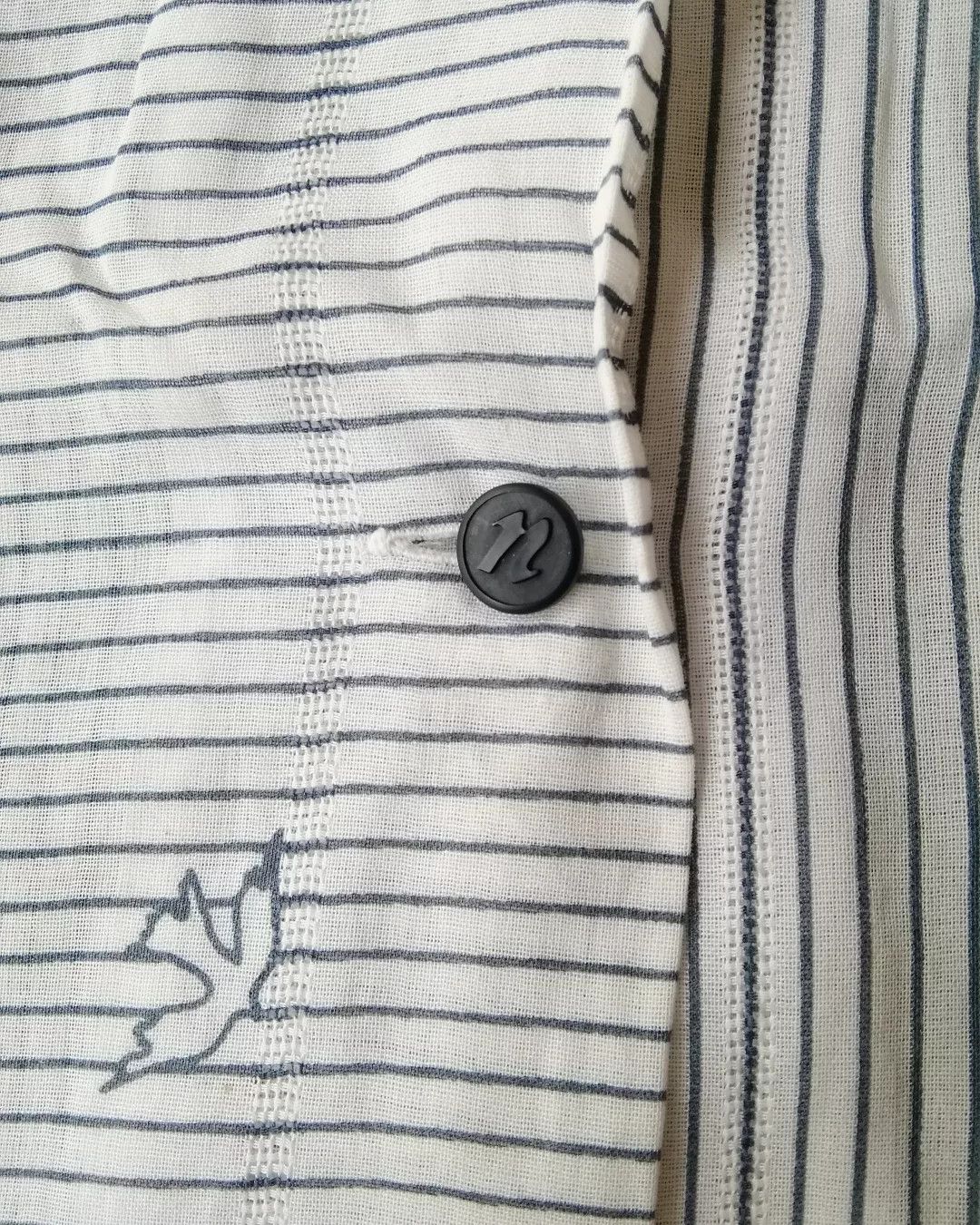 Nina Ricci × Vintage Vintage Nina Ricci Les Blouses Striped Bird Pattern Shirt Size M / US 6-8 / IT 42-44 - 3 Thumbnail