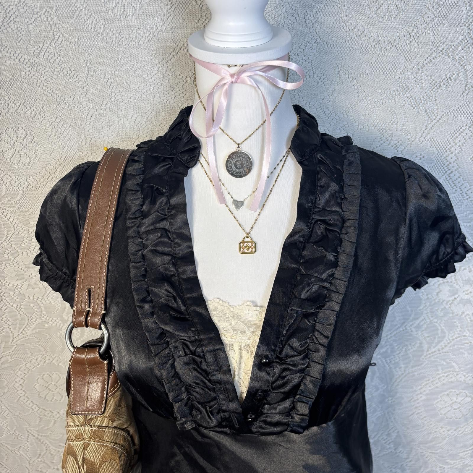 Other y2k office siren grunge ruffle blouse Size M / US 6-8 / IT 42-44 - 6 Thumbnail