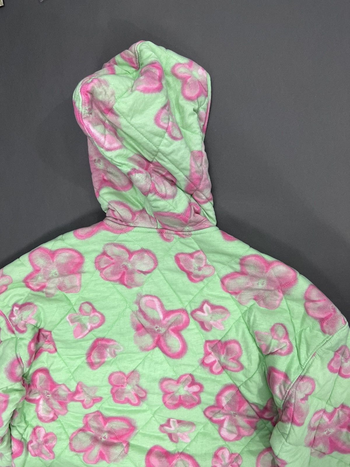 Other Blanketed Abstract Floral Print Hooded Zip Up Quilted Jacket Size US M / EU 48-50 / 2 - 6 Thumbnail